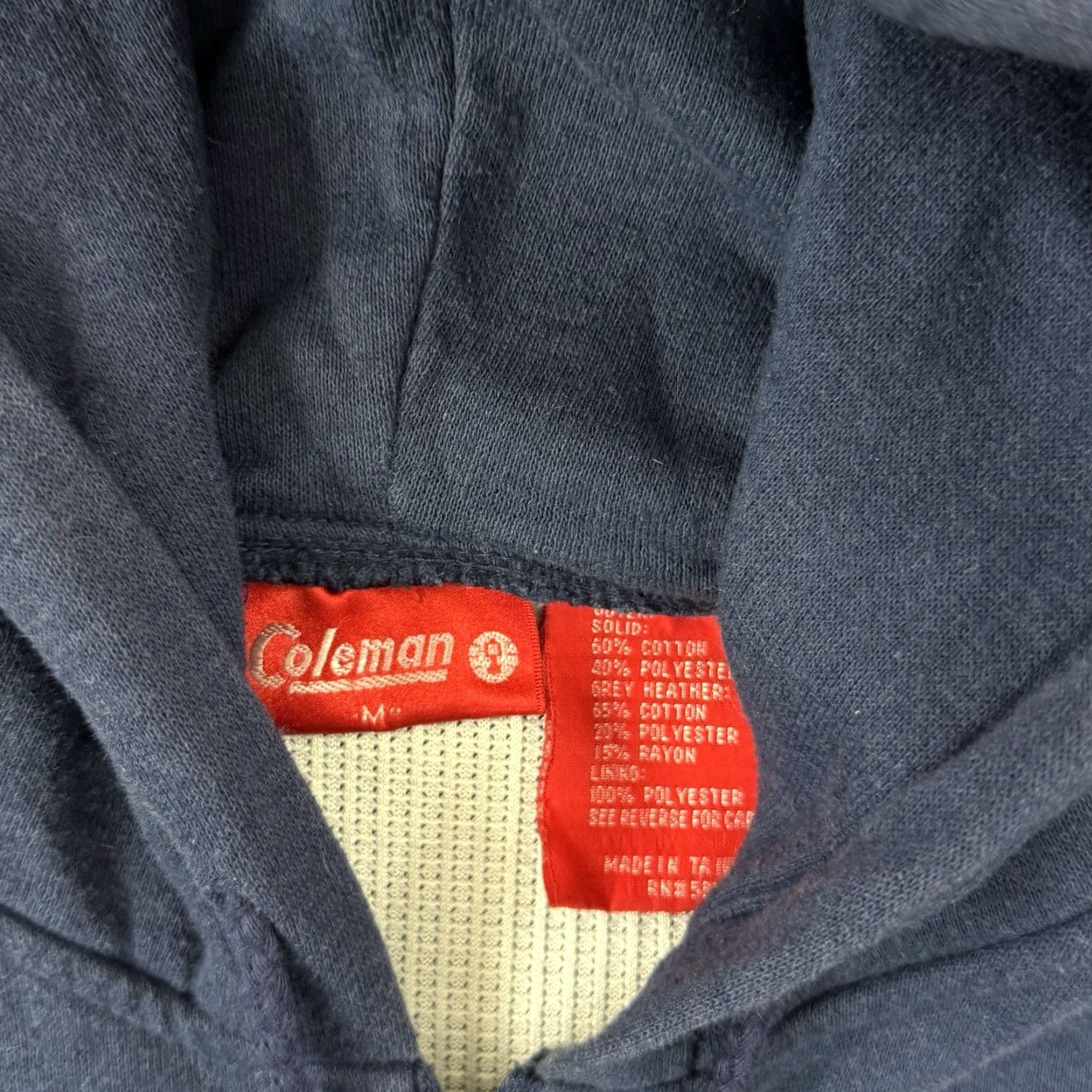Vintage VINTAGE Coleman Hoodie Mens Medium Blue Zip Up Thermal Lined 90s Sweatshirt Size US L / EU 52-54 / 3 - 6 Thumbnail
