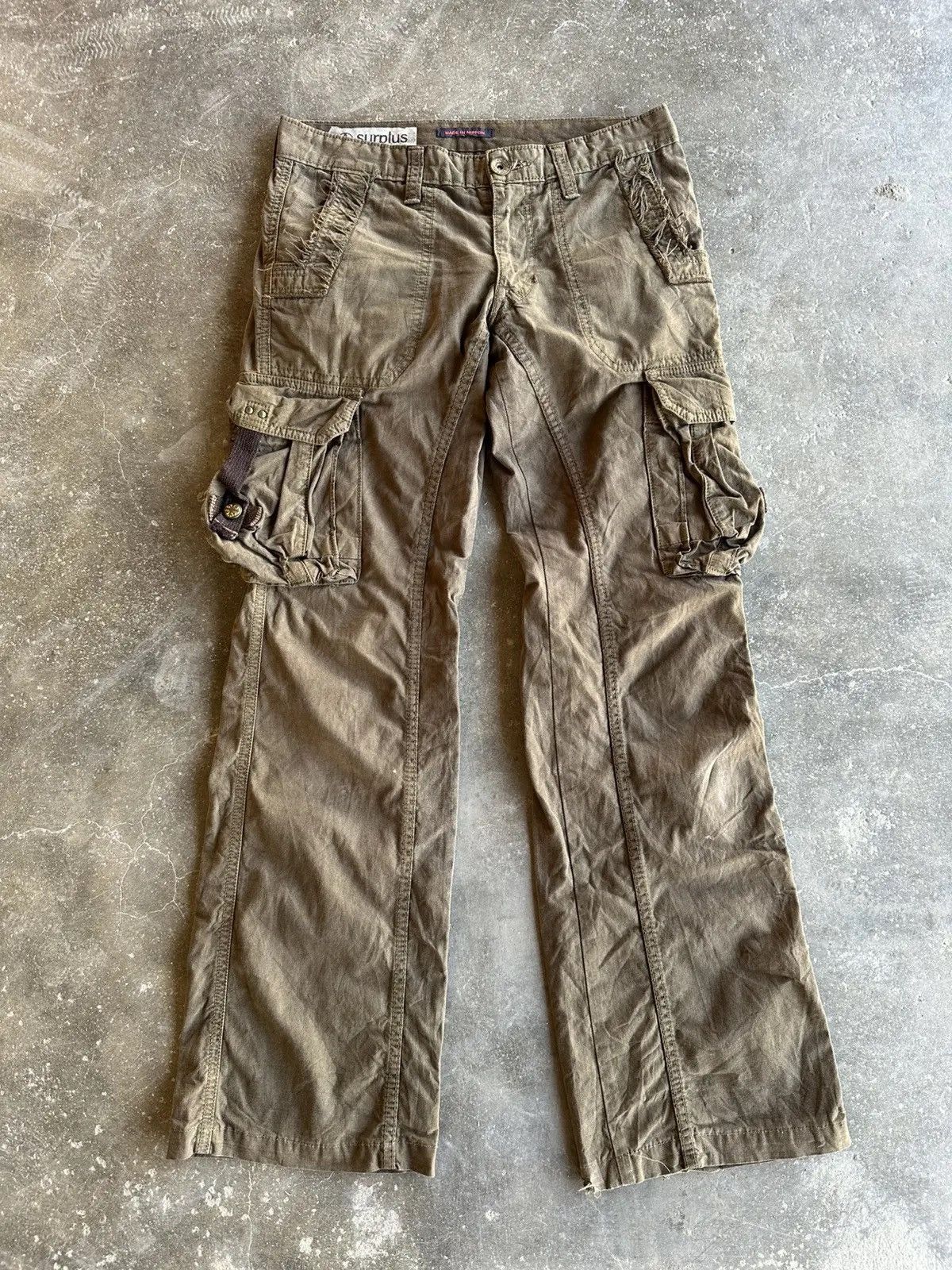 Surplus Research SEND OFFER🍁VINTAGE SURPLUS JAPAN 3D POCKET RARE CARGO PANTS Size US 29 - 1 Thumbnail