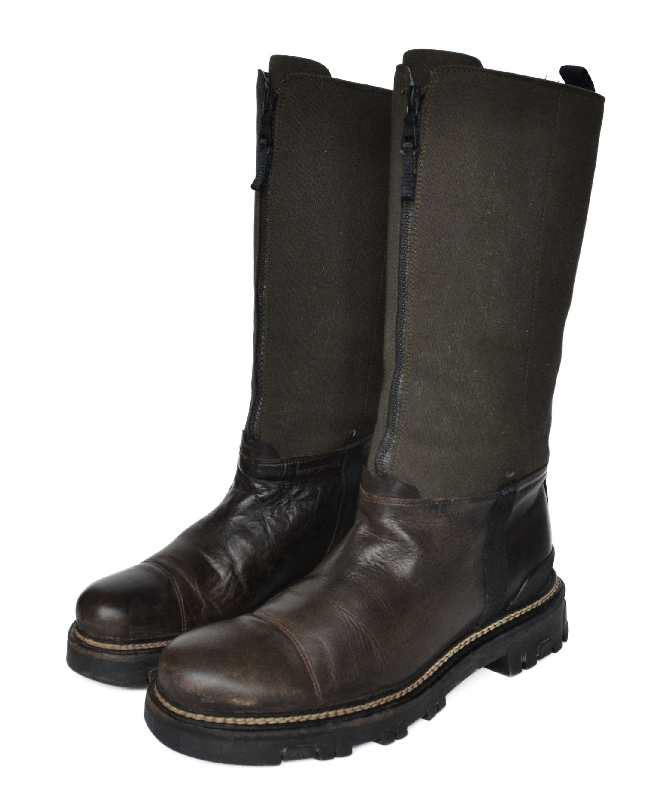 Prada 🔴 PRADA Boots Vintage Leather Tall Brown Khaki Front Zip Size US 10 / IT 40 - 2 Thumbnail