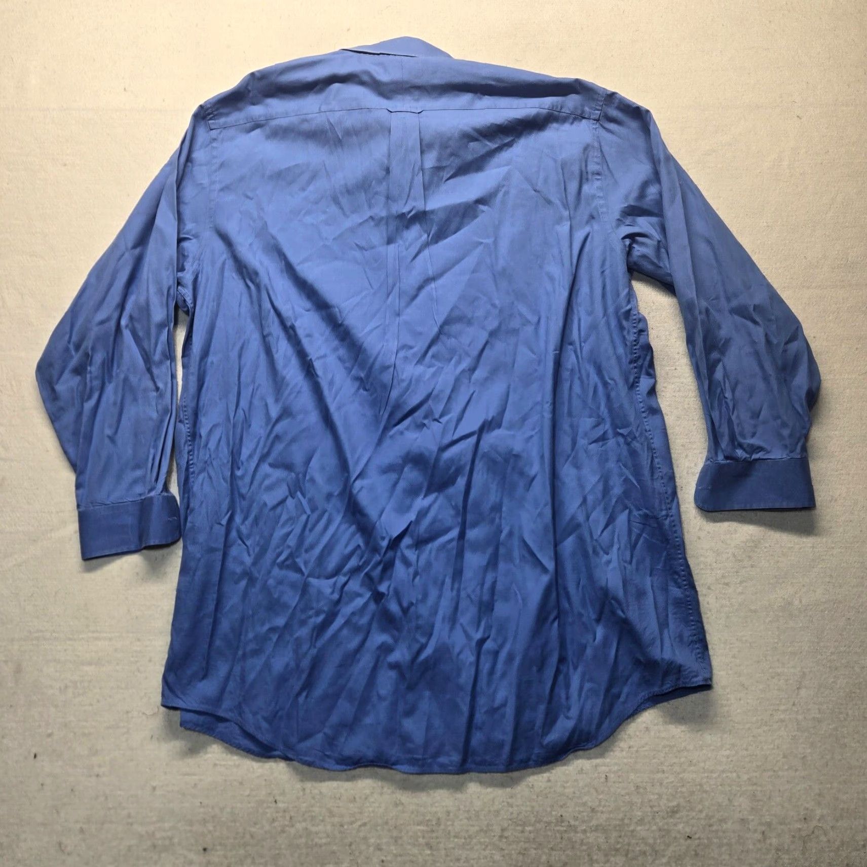 Stafford STAFFORD Dress Shirt Solid Blue Long Sleeve Button Up Adult Men 18.5 37 Tall Wrinkle Resistant Big & Tall 18.5 Mens Shirt Size 48R - 8 Thumbnail