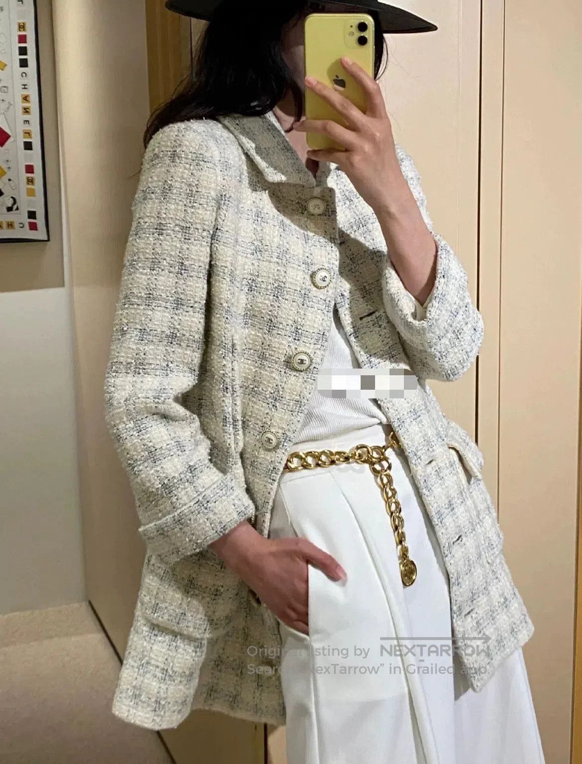 Chanel Chanel Beige Plaid Long Coat. Size XXS / US 00 / IT 34 - 9 Thumbnail