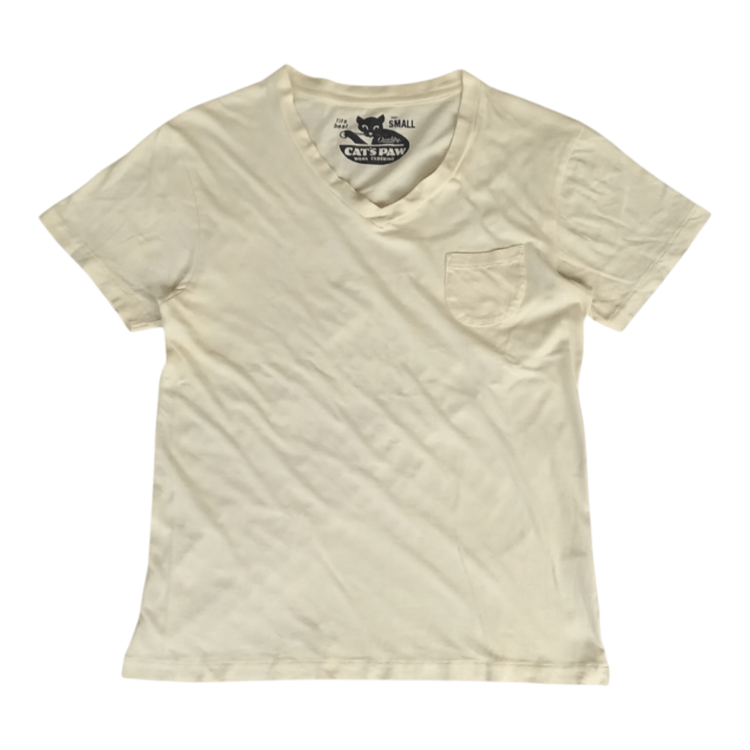 Toyo Enterprises Cat's Paw - Blank Pocket Vneck Short Sleeve Tshirt Size S / US 4 / IT 40 - 1 Thumbnail