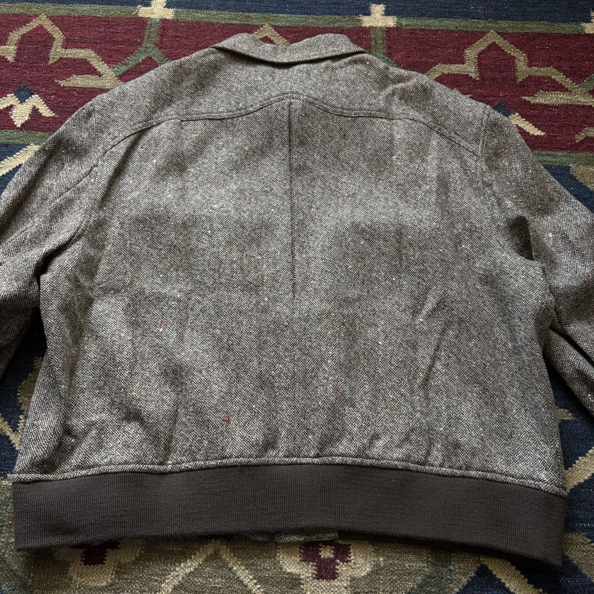 RRL Ralph Lauren Vintage 90s RRL Tweed Speckled Bomber Flap Pocket Boxy Crop Size US XXL / EU 58 / 5 - 9 Thumbnail