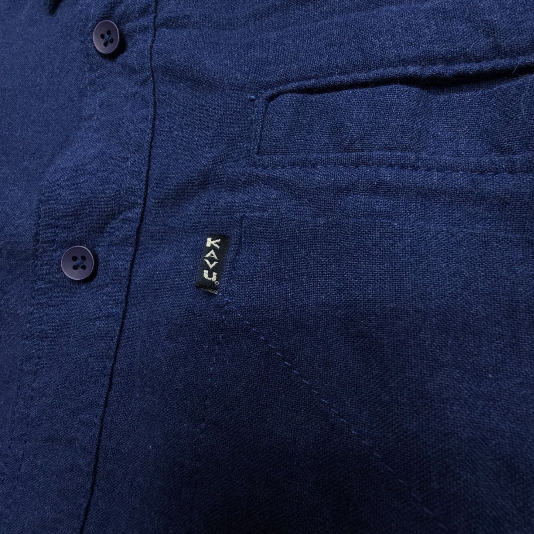 KAVU Kavu Long Sleeve Shirt Mens XL Blue Flannel Button-Up Casual Cotton Blend Size US XL / EU 56 / 4 - 4 Thumbnail