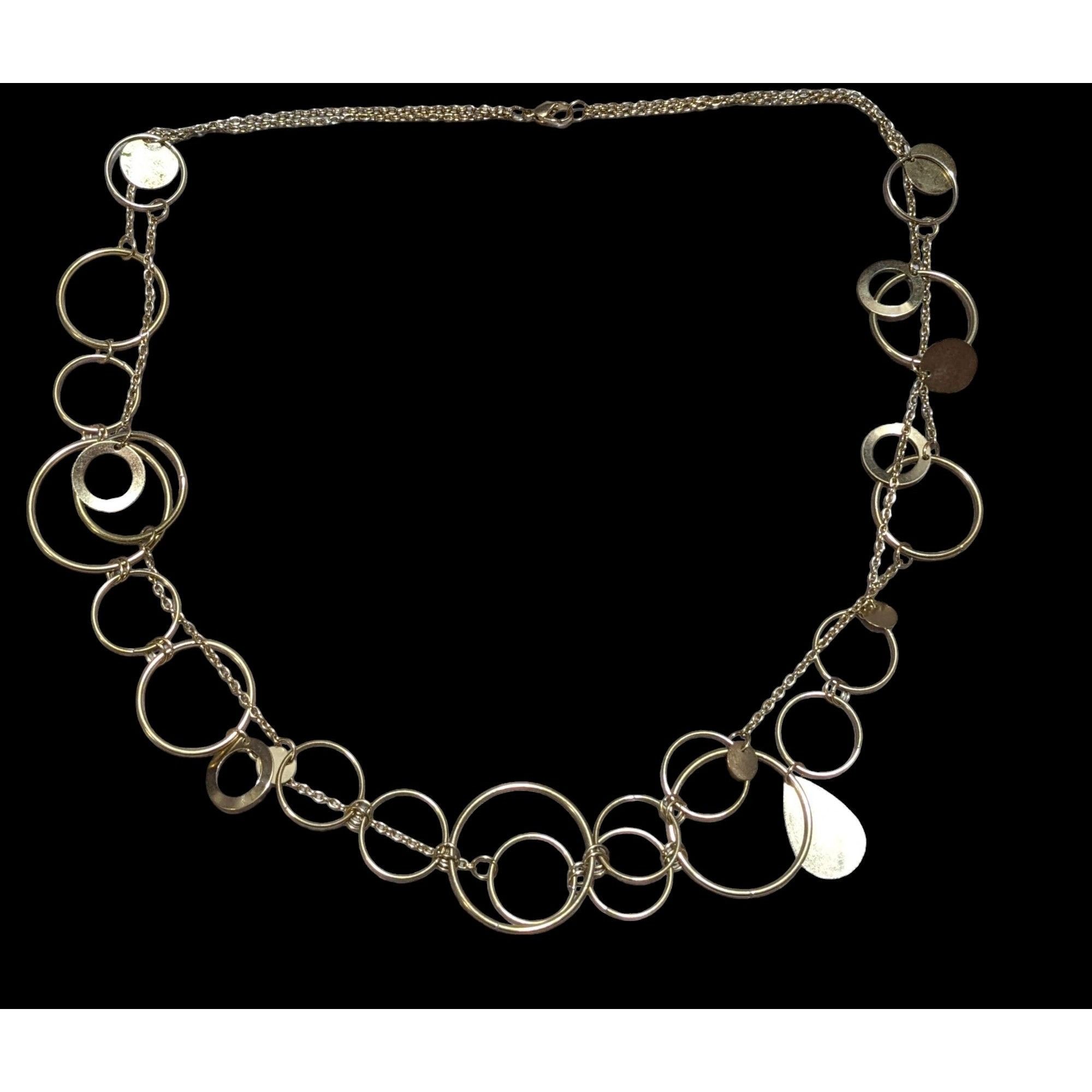 Other Retro Mod Gold Chain Hoop And Charm Necklace Size ONE SIZE - 2 Thumbnail