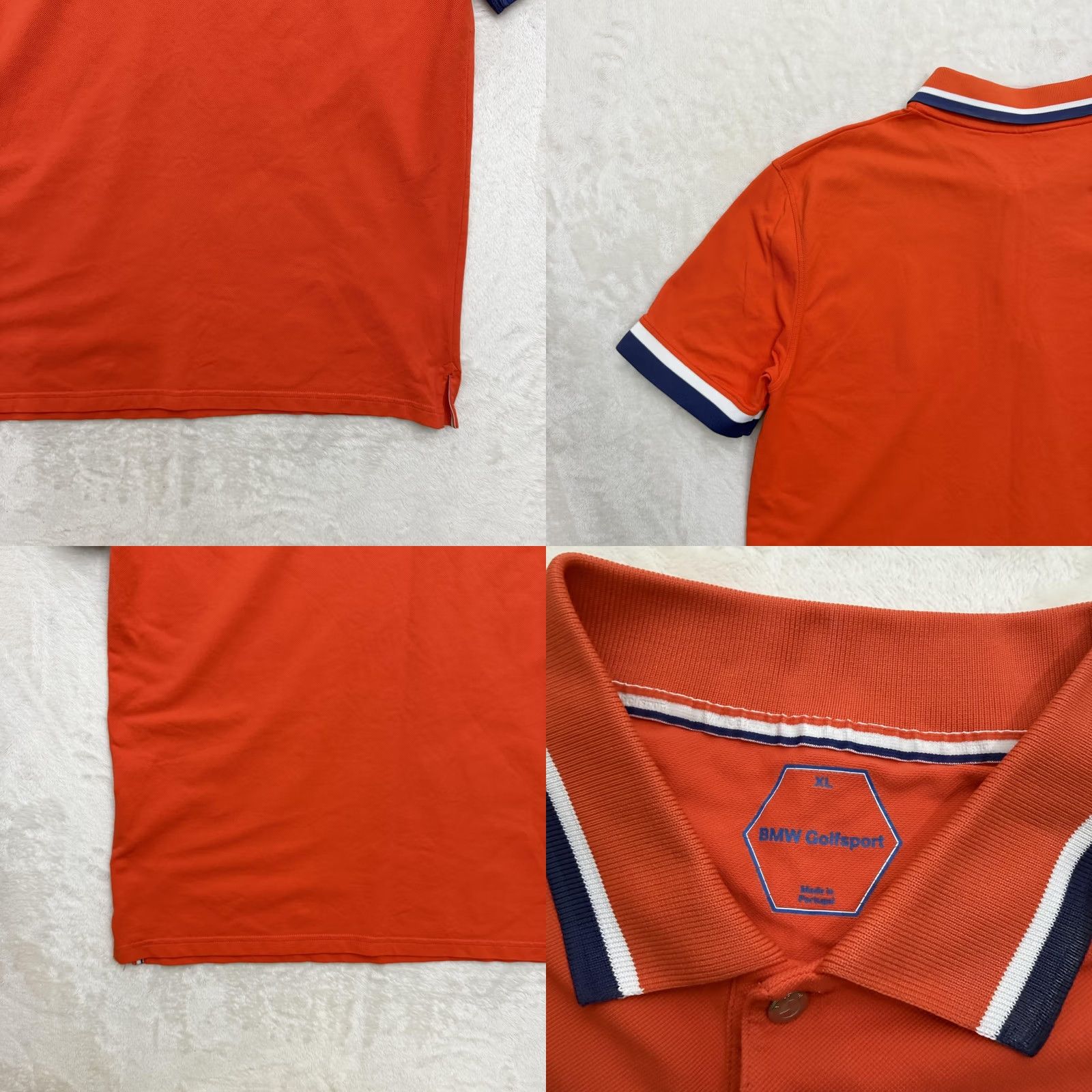 BMW BMW Golfsport Polo Shirt Mens XL Orange Golf Striped Collar Logo Performance Size US XL / EU 56 / 4 - 9 Thumbnail