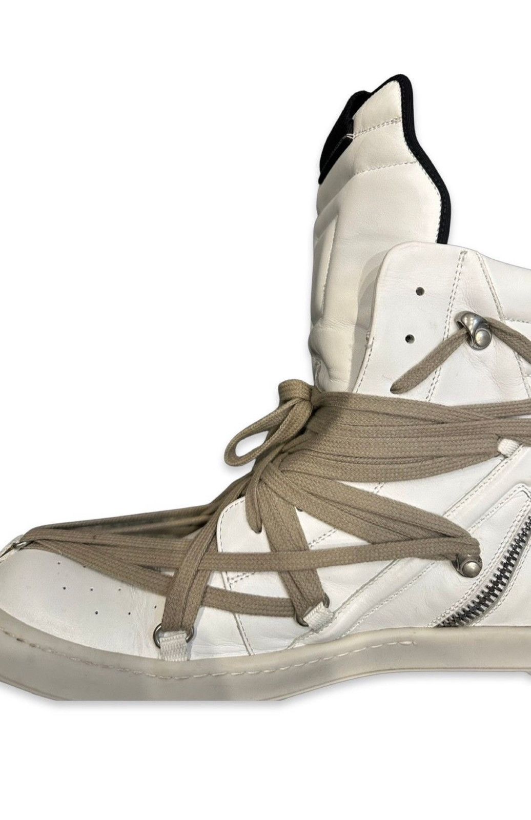 Rick Owens RARE Rick Owens White Megalace Geobaskets Size US 11.5 / EU 44-45 - 7 Thumbnail
