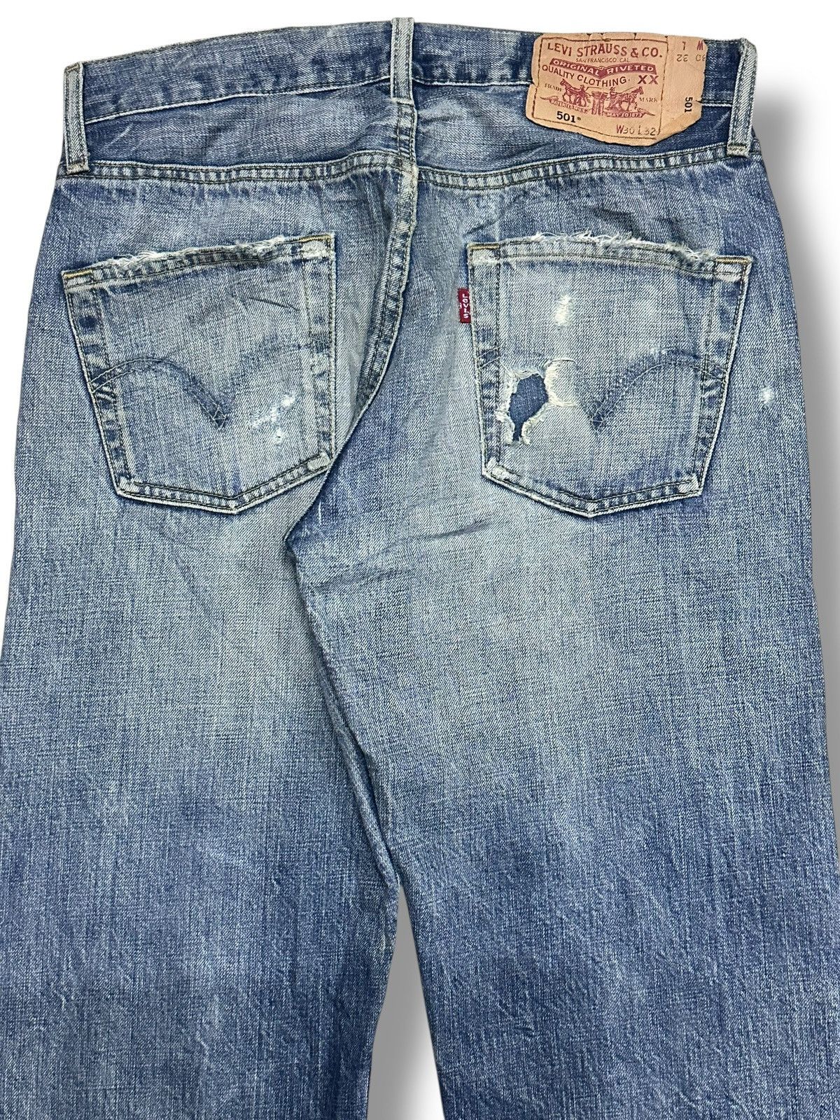 Levi's Levis 501 Vintage 90's Distressed & Faded Style Baggy Loose Size US 31 - 6 Thumbnail