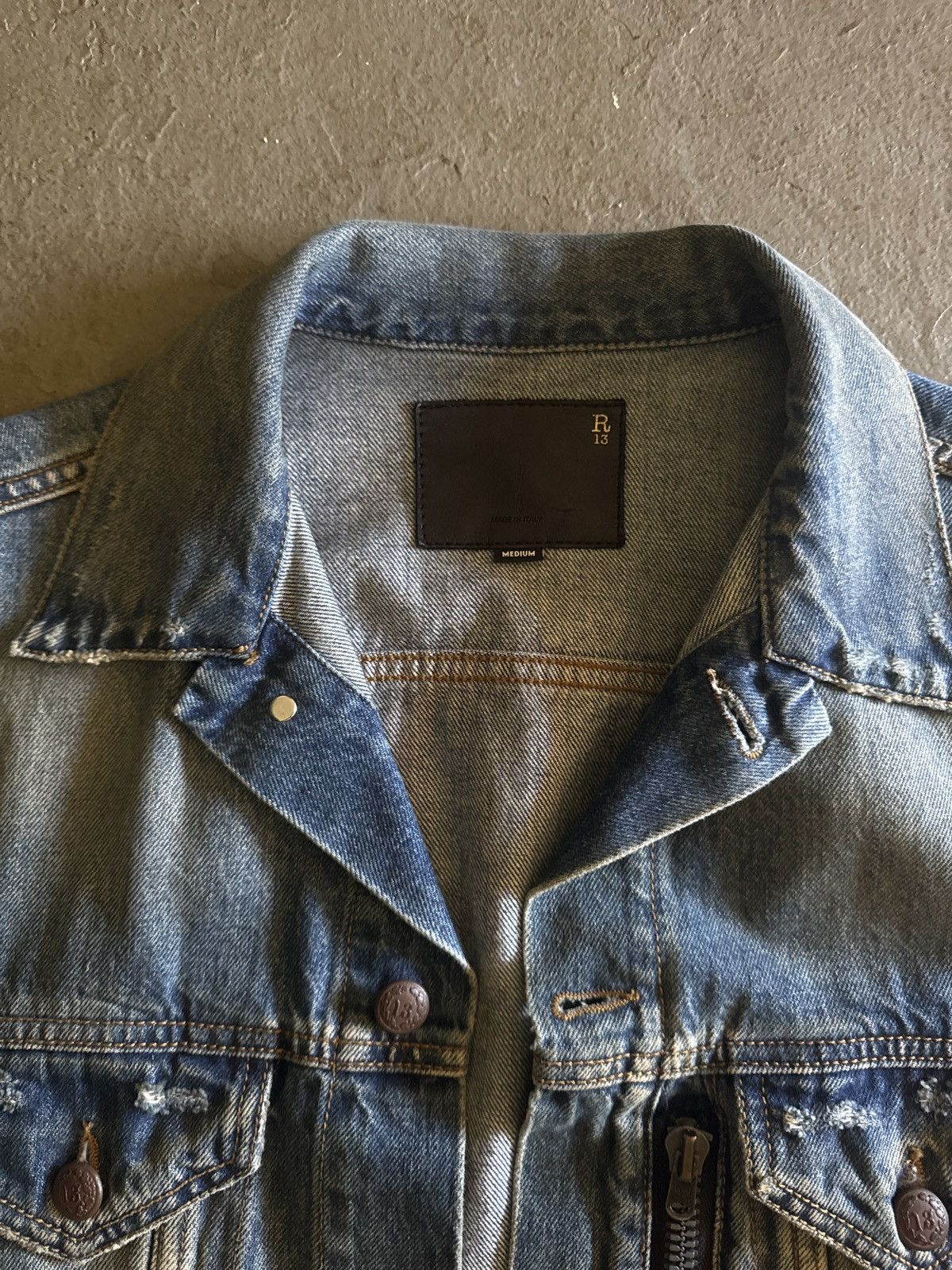 R13 R13 distressed denim trucker jacket Size US M / EU 48-50 / 2 - 4 Thumbnail