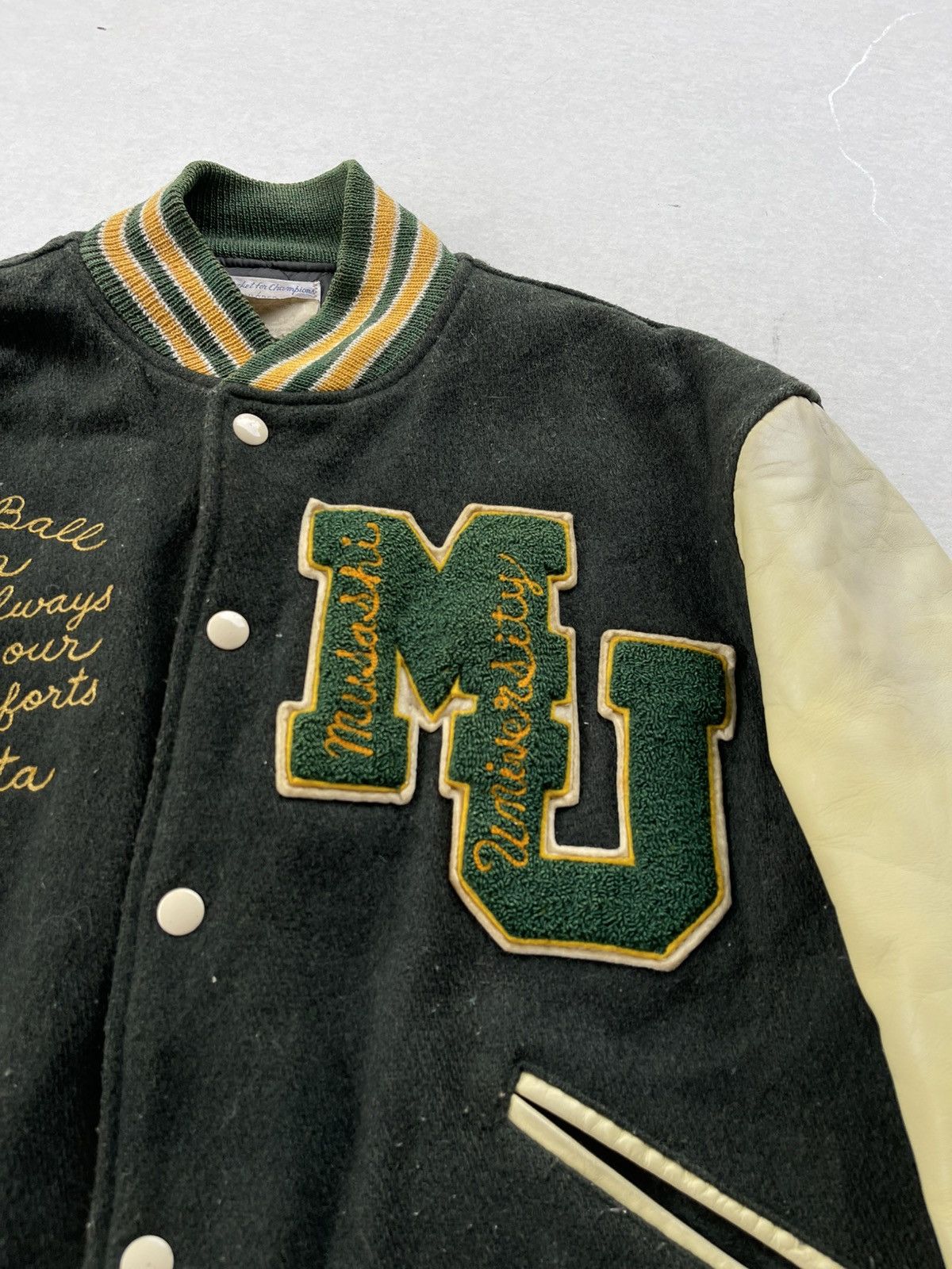 Hysteric Glamour 🔥RARE🔥VINTAGE 80s BUTWIN USA LEATHER SLEEVE VARSITY JACKET Size US L / EU 52-54 / 3 - 9 Thumbnail