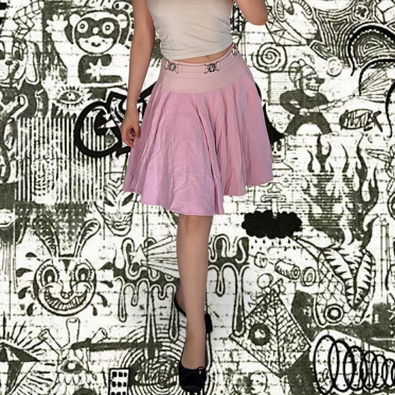 Philipp Plein Metal hardware belted mid-length skirt Size 27" / US 4 / IT 40 - 1 Thumbnail