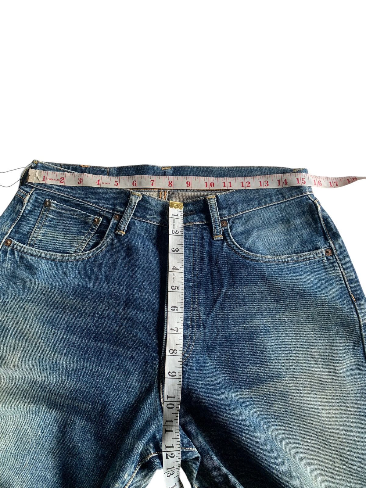 Edwin VINTAGE EDWIN 505 SELVEDGE BAGGY FADED DISTRESSED DENIM Size US 31 - 17 Thumbnail