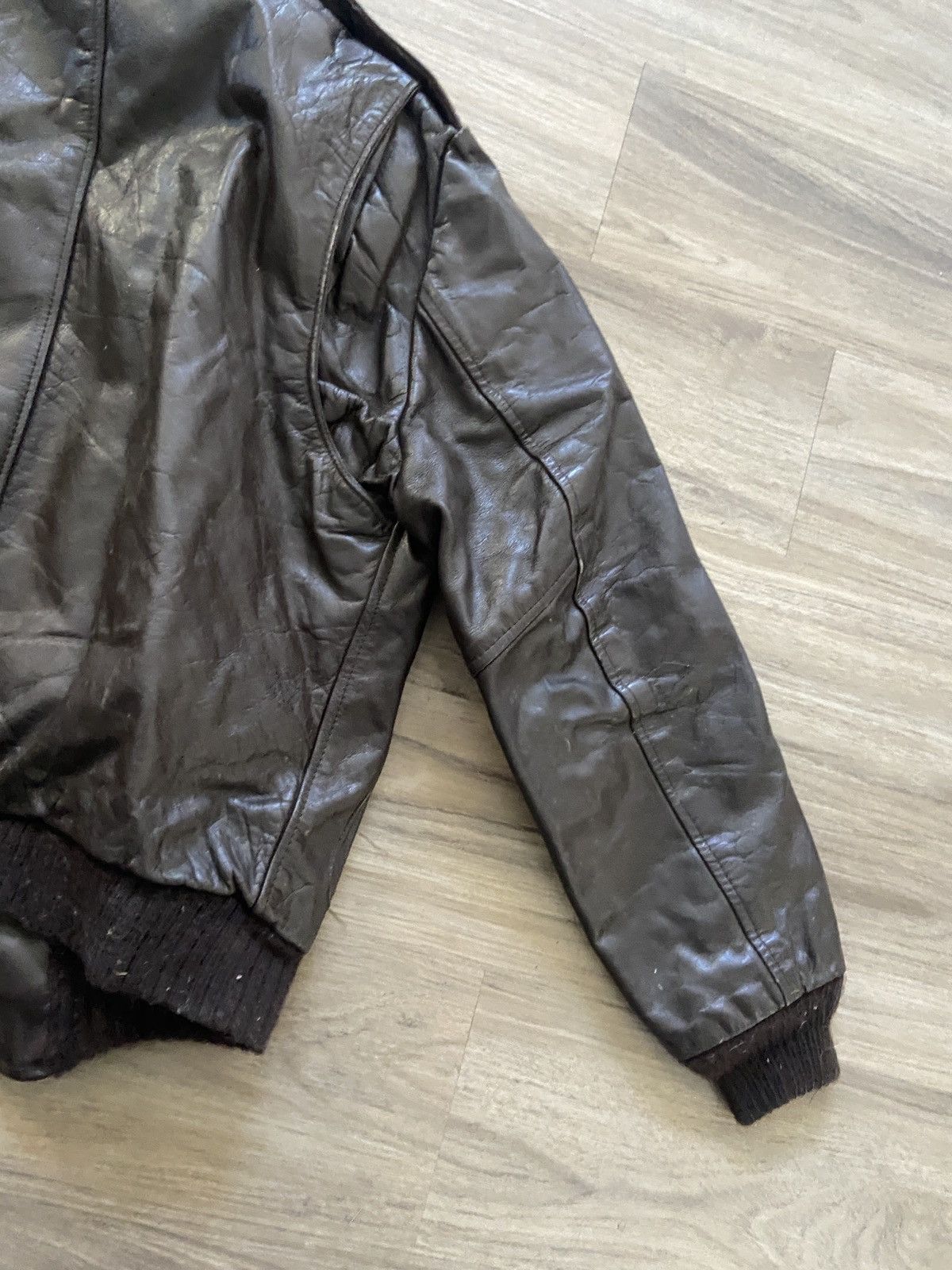 Vintage Vintage Made In USA Brown Leather Jacket Size US S / EU 44-46 / 1 - 9 Thumbnail