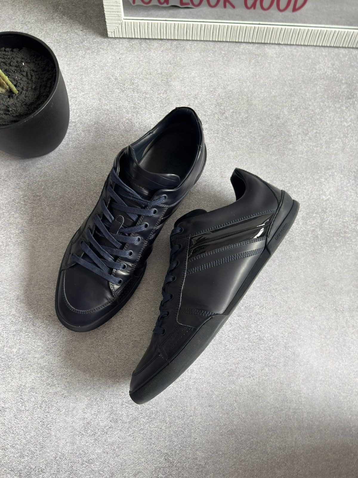Dior Dior Home B18 Leather Sneakers Navy Blue Shoes men 45 US 12 Size US 12 / EU 45 - 8 Thumbnail