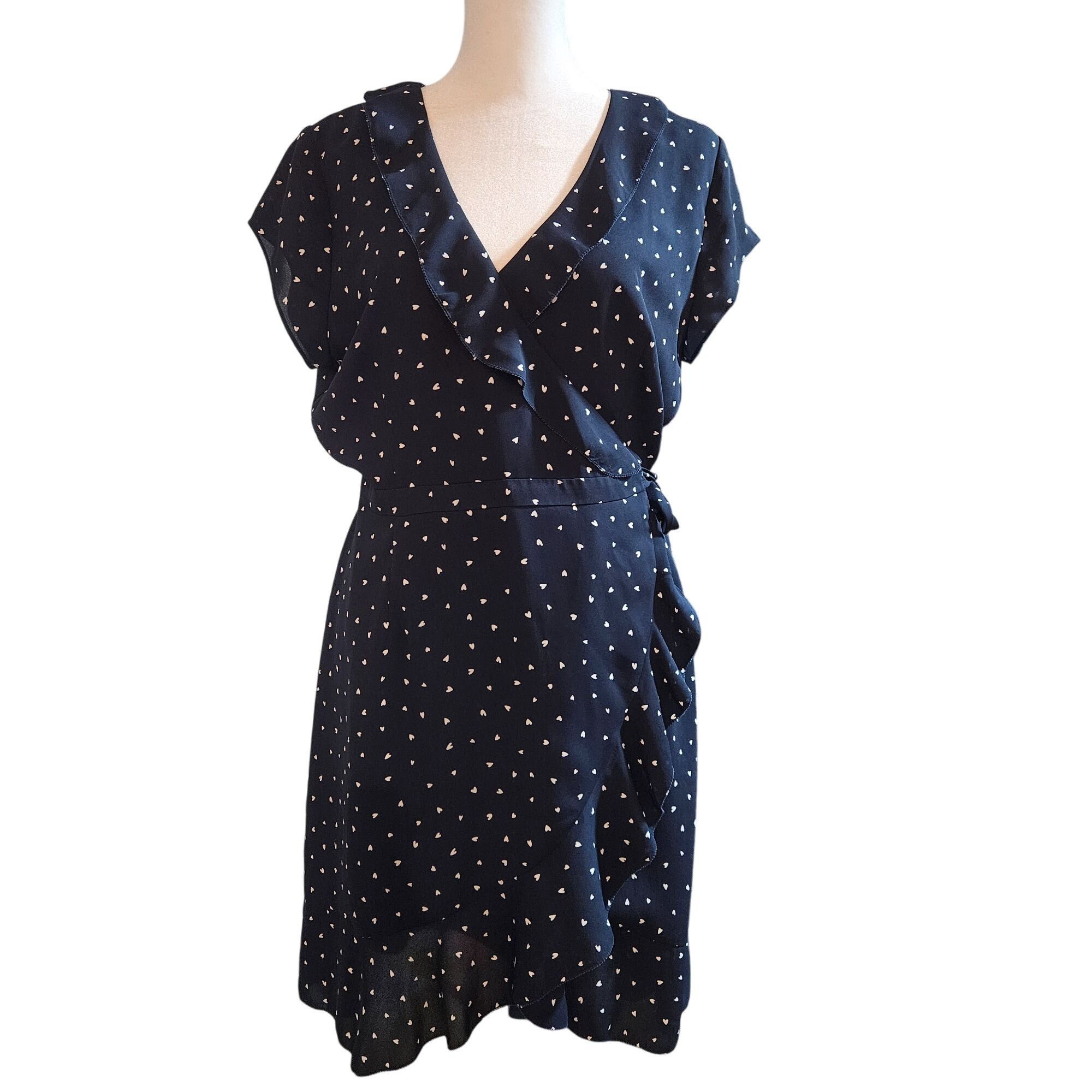 Aritzia Aritzia Sunday Best Wrap Dress Navy 6 Ruffle Feminine French Size M / US 6-8 / IT 42-44 - 2 Thumbnail