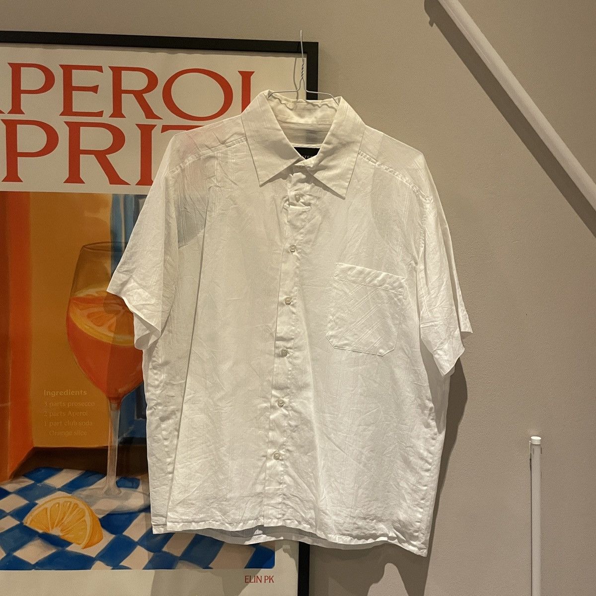 BOTTER Botter White Cotton Grandpa Short Sleeve Shirt Size US S / EU 44-46 / 1 - 1 Thumbnail