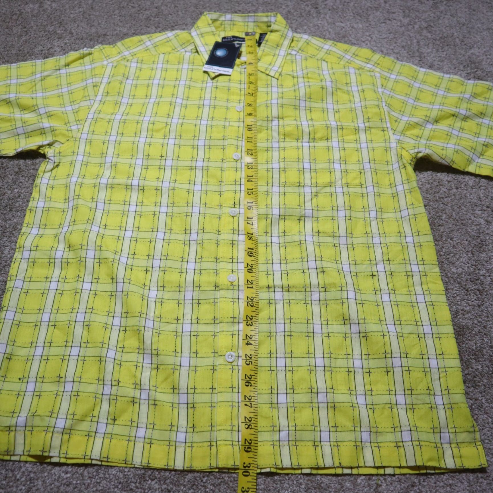 Vintage NEW No Boundaries Shirt Men M Yellow Plaid Short Sleeve Button-Up Size US M / EU 48-50 / 2 - 7 Thumbnail