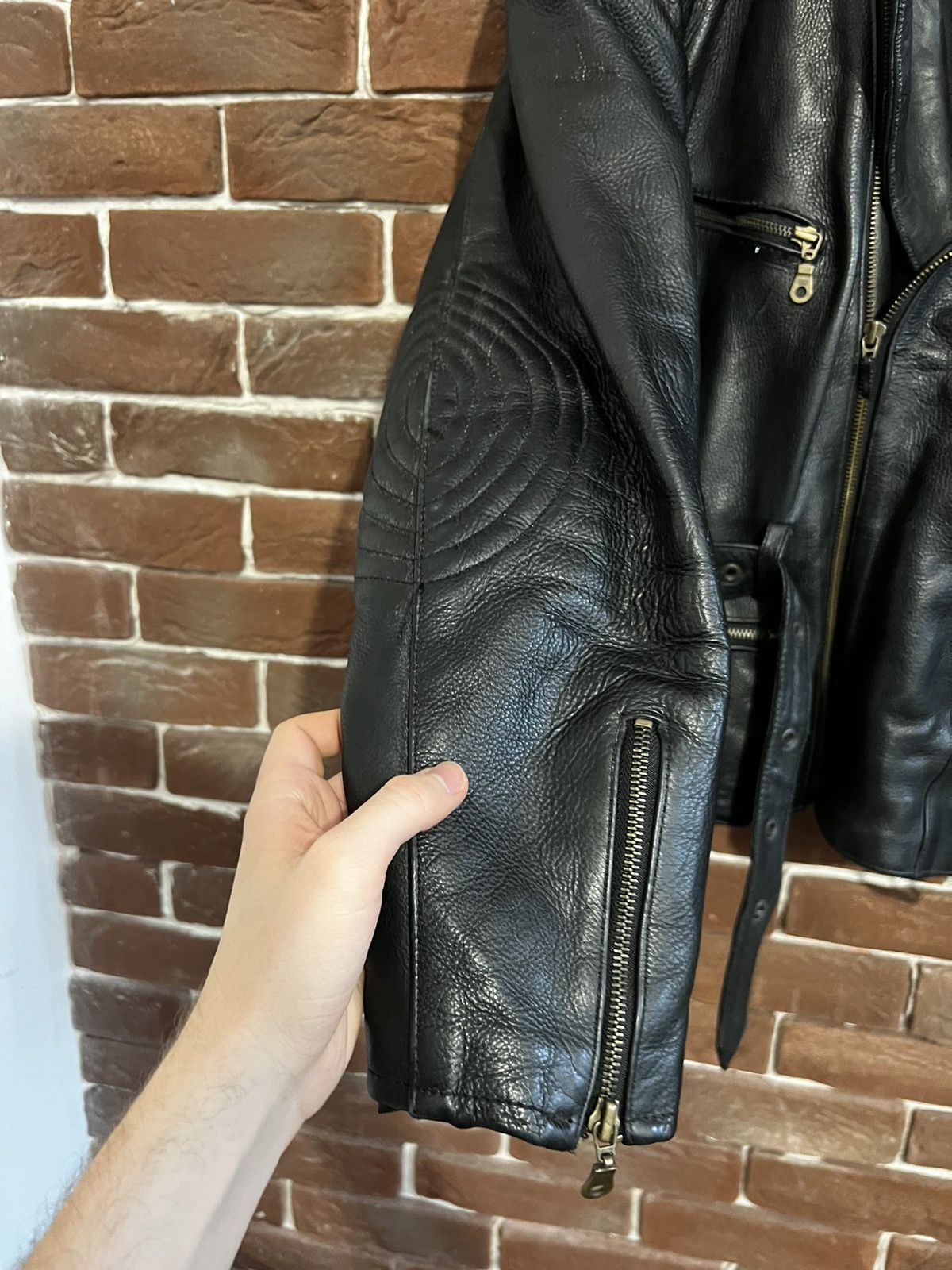Genuine Leather Rare 90s Biker Real Genuine Leather Metal Jacket Rock Size US XXL / EU 58 / 5 - 7 Thumbnail