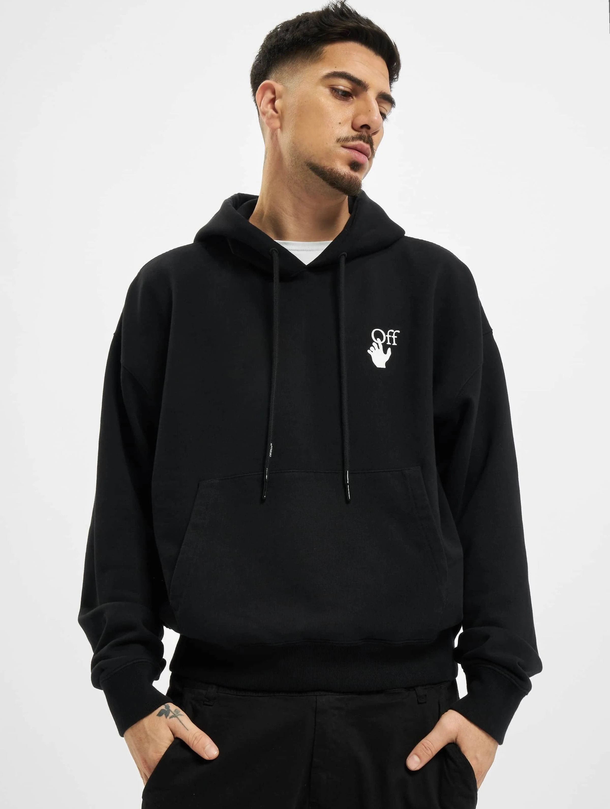 Off-White Black Cut Here Arrows Oversized Hoodie Size US L / EU 52-54 / 3 - 3 Thumbnail