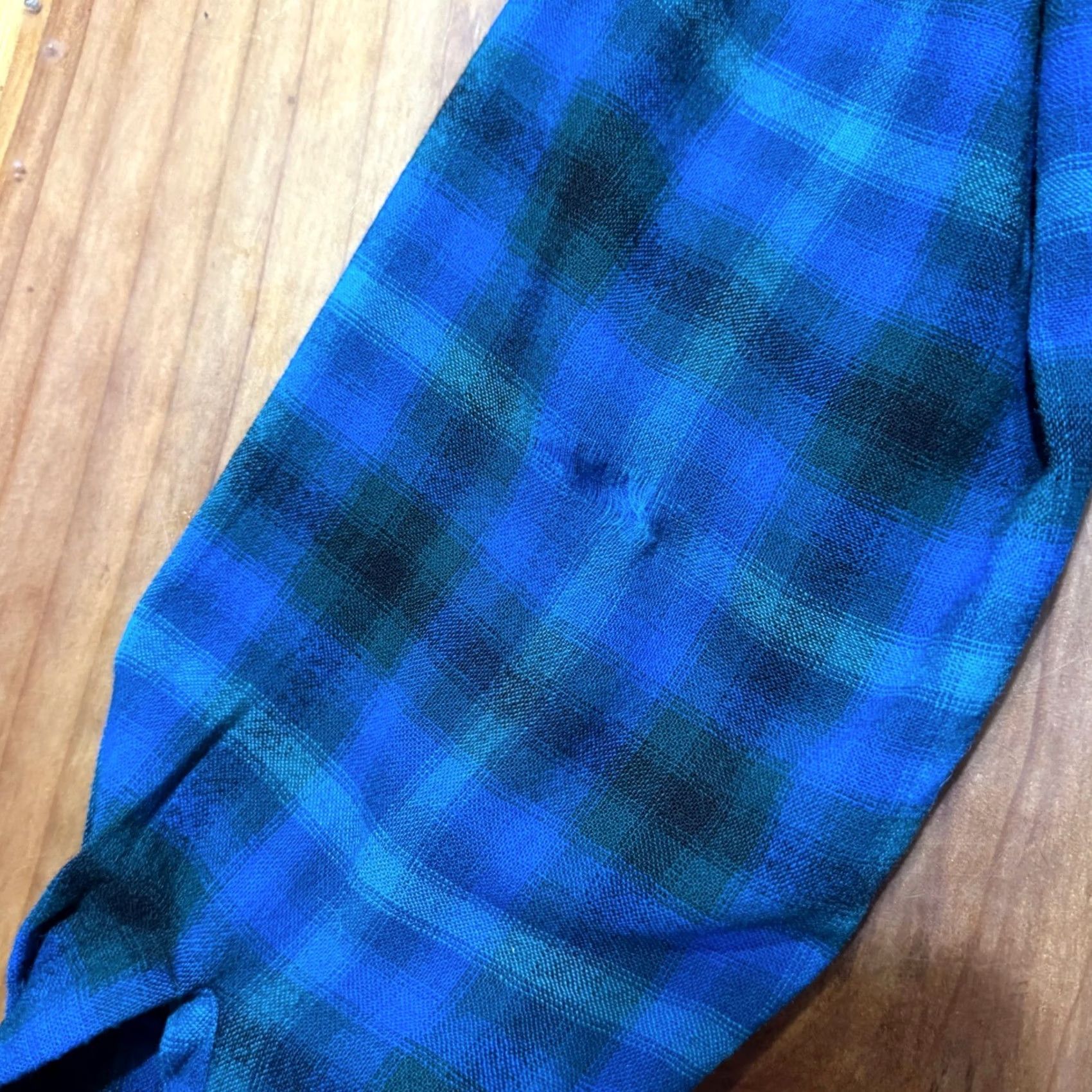 Pendleton VINTAGE Pendleton Jacket XL Blue 60s Wool Button Chore Coat Car Blazer Plaid OO24 Size 46R - 5 Thumbnail