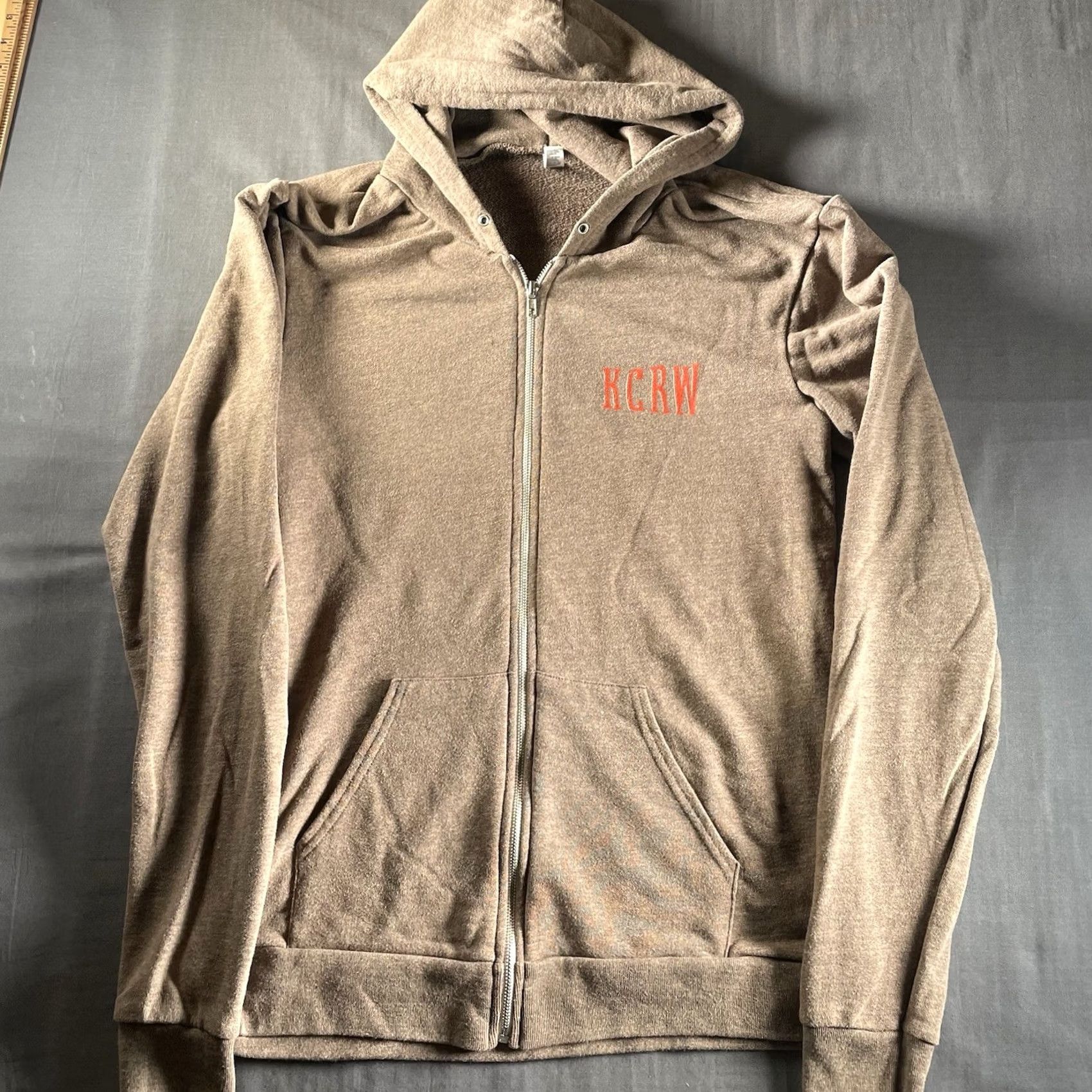 American Apparel NPR KCRW 88.9 Zip Up Hoodie American Apparel Men XL Brown Full Zip Motorcycle Graphic Print Bre breathable Lightweight Autumn Winter Spring Fall Size US XL / EU 56 / 4 - 3 Thumbnail