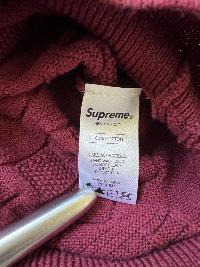 Supreme Supreme Jacquard Cotton Sweater Burgundy Size US L / EU 52-54 / 3 - 4 Thumbnail