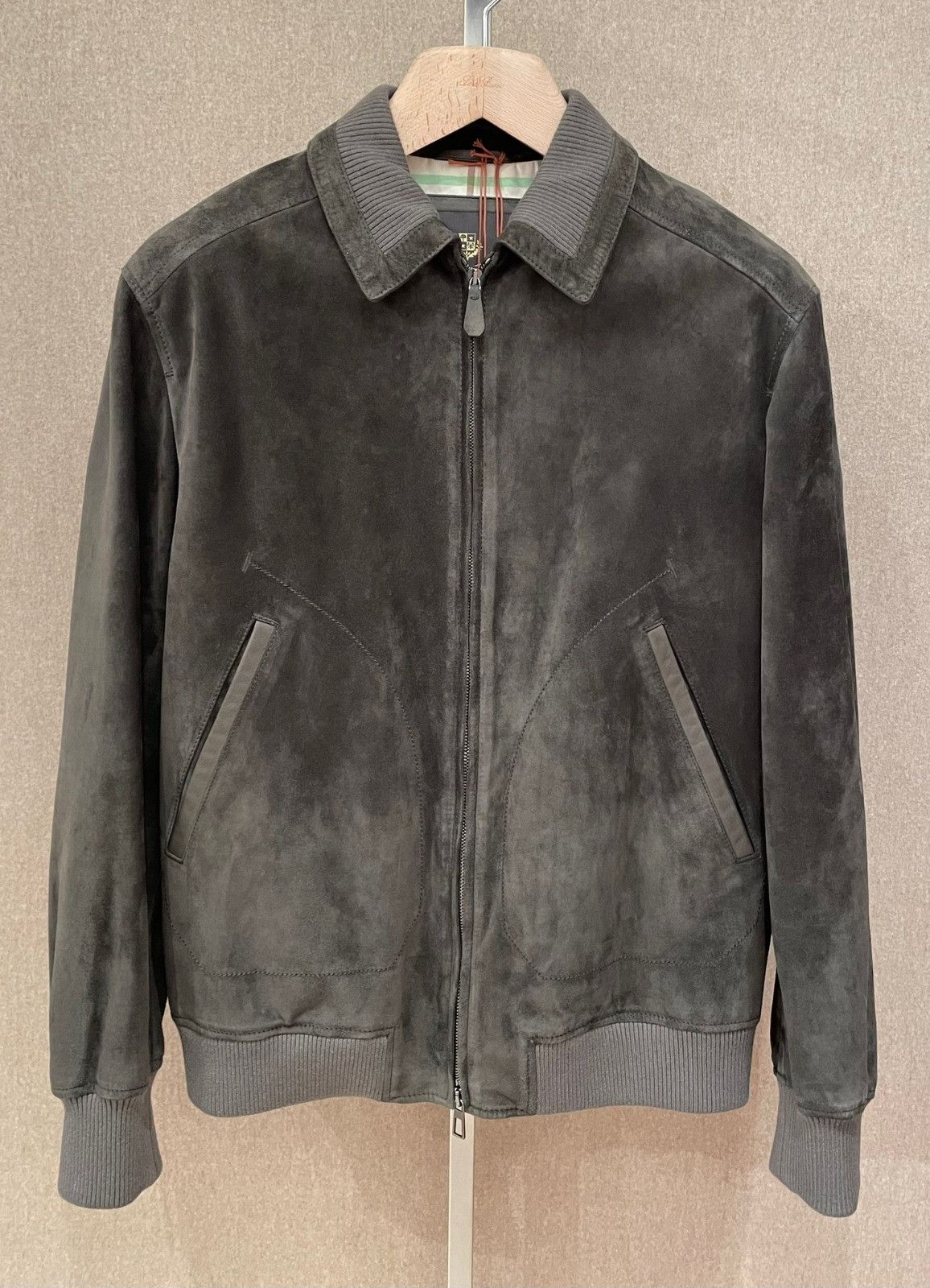 Loro Piana o1srvl11e1224 Smooth Suede Kent Bomber Jacket in Grey Size US S / EU 44-46 / 1 - 1 Preview