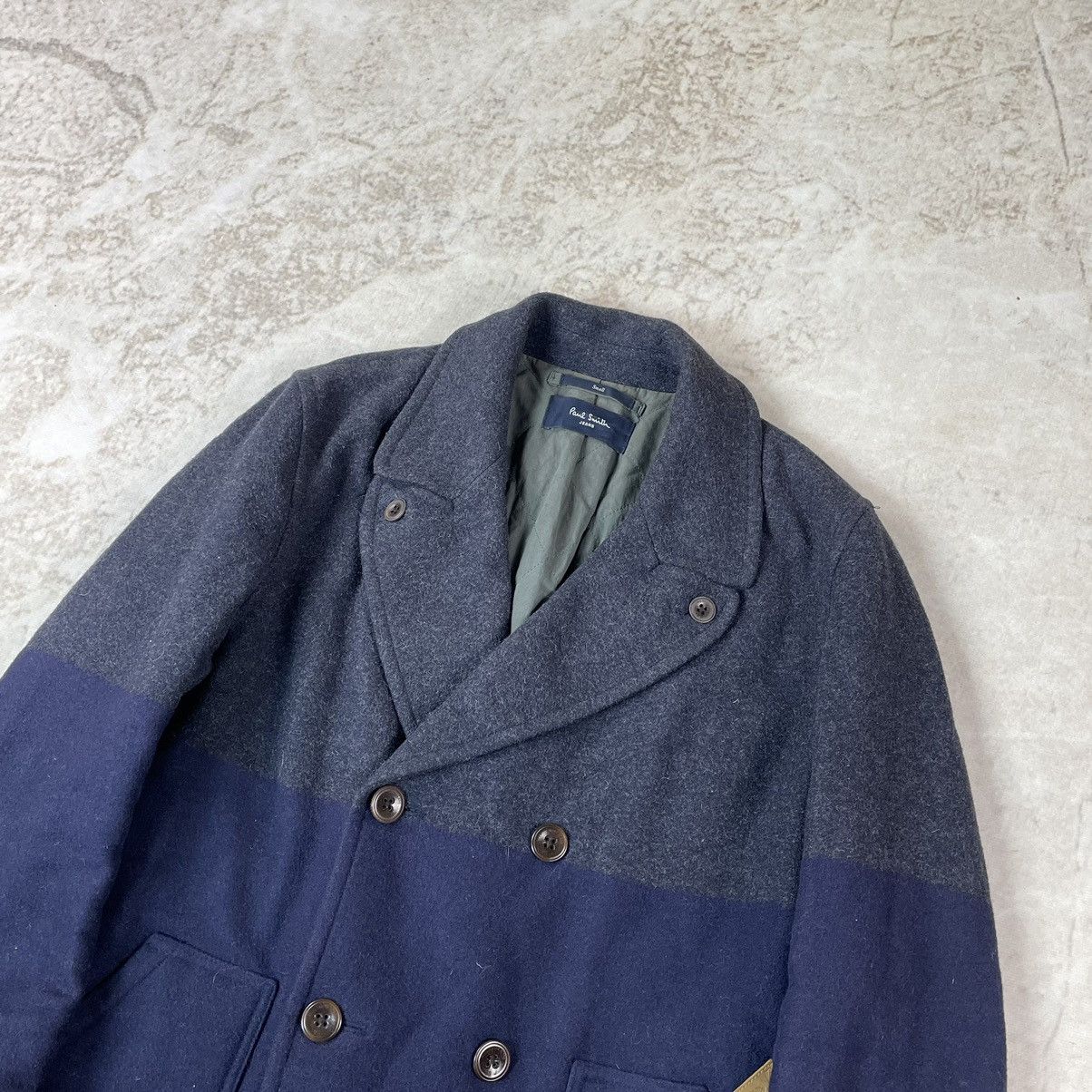 Paul Smith Paul Smith Wool&Viscose Double Breasted Two Tone Pea Coat Size US S / EU 44-46 / 1 - 5 Thumbnail