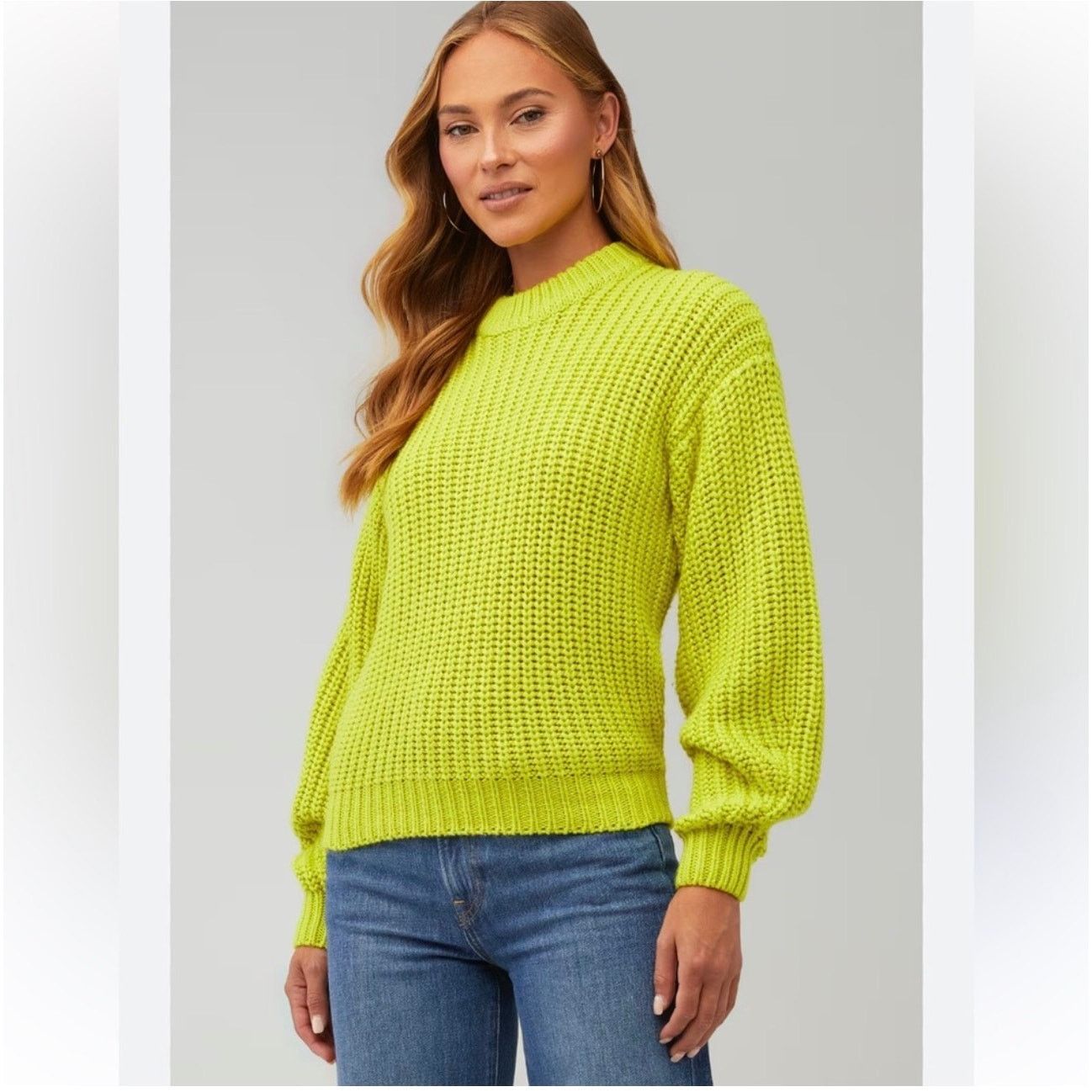 Show Me Your MuMu SHOW ME YOUR MUMU Bailey Sweater Lime Green Knit Large Size L / US 10 / IT 46 - 1 Thumbnail