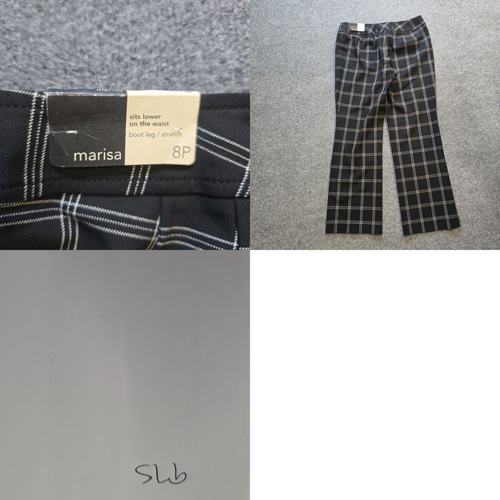 Loft LOFT Pants Women Size 8 Petite Black Windowpane Plaid Marisa Straight Leg Office Dress Pants Womens Regular 29 Inseam Flat Front Polyester Blend Size 30" / US 8 / IT 44 - 8 Thumbnail