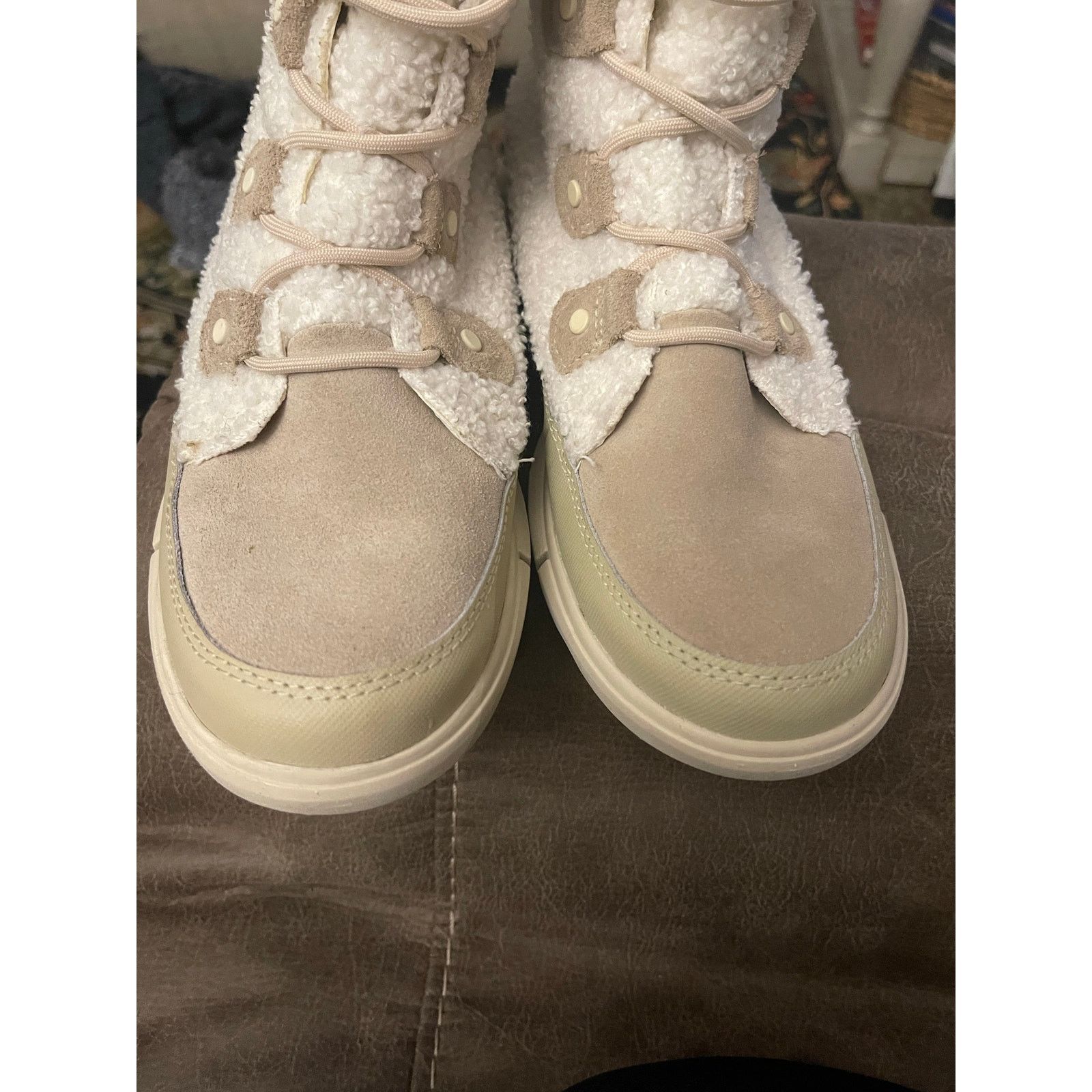 SOREL Sorel Women’s Cream Gray Explorer II Joan Cozy Boots 9.5 Size US 9.5 / IT 39.5 - 5 Thumbnail