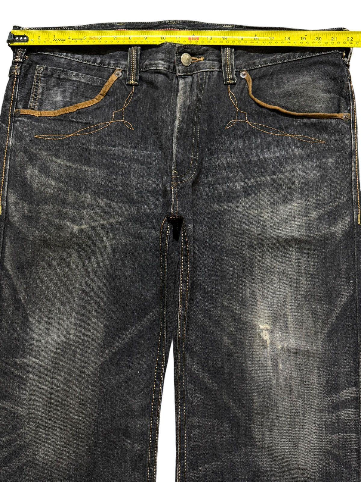 Edwin Vintage 90s Edwin Faded Wash Whiskers Wide Leg Baggy Jeans Size US 42 / EU 58 - 9 Thumbnail