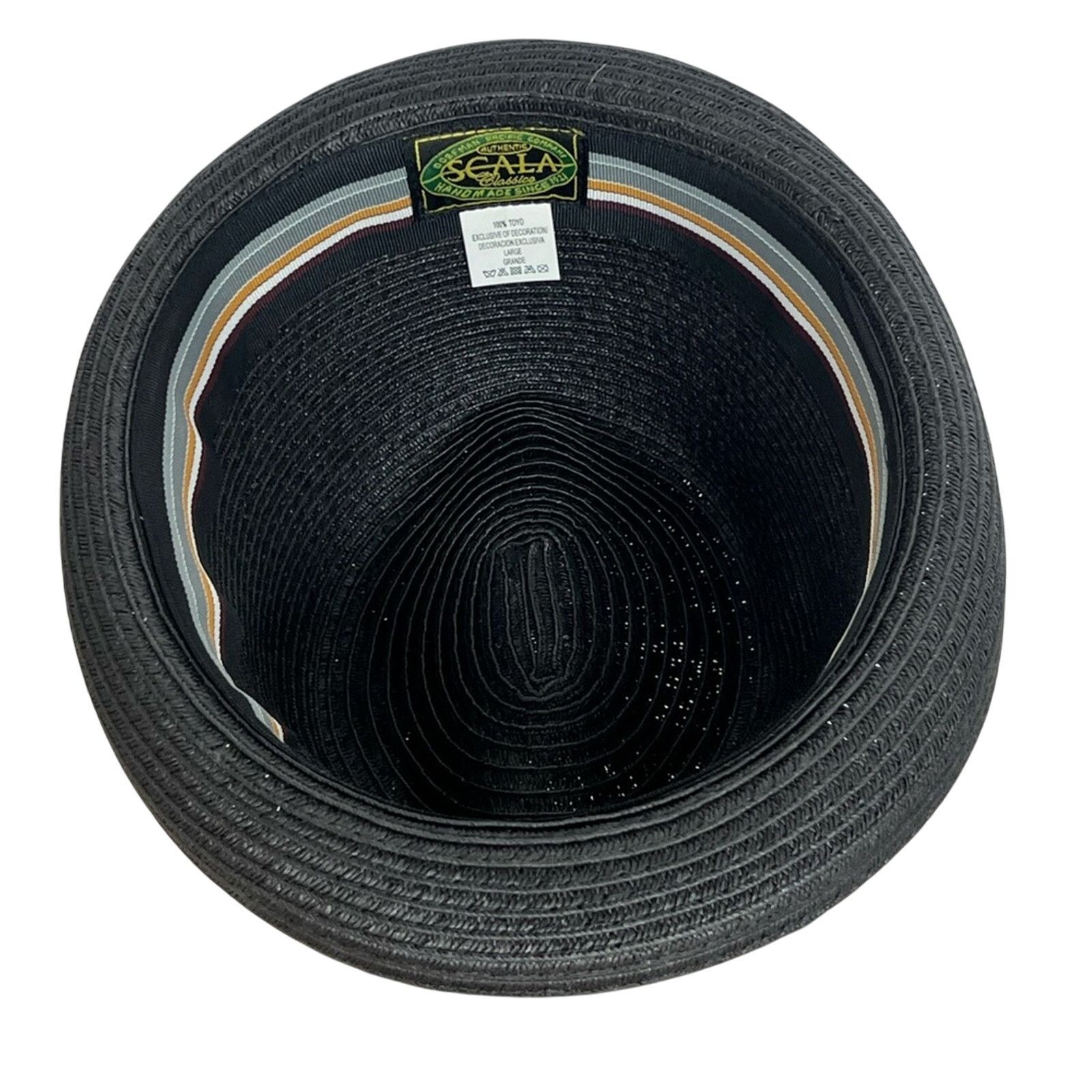 Vintage SCALA Dorfman Pacific Straw Diamond Crown Toyo Fedora Hat L Size ONE SIZE - 6 Thumbnail