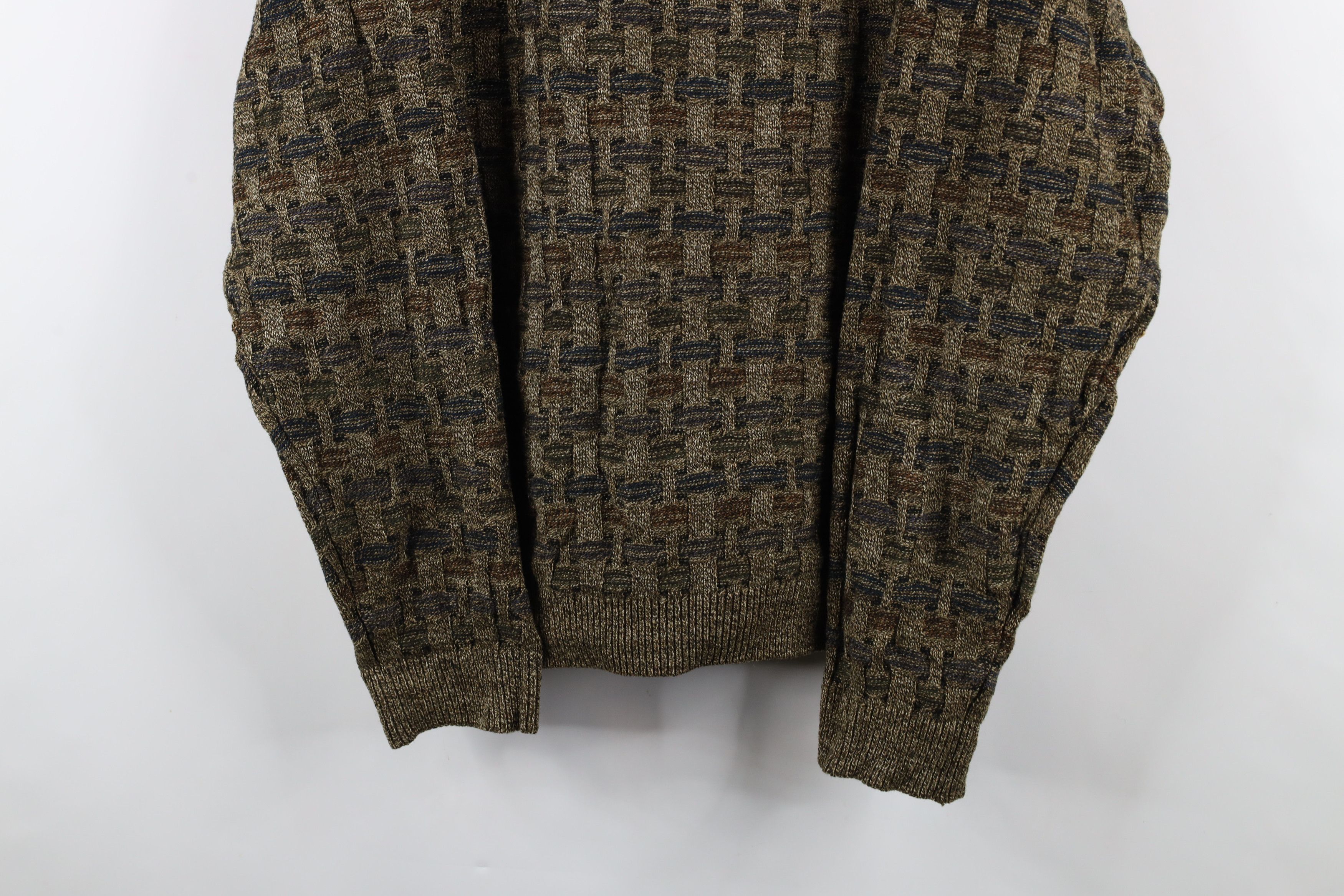 Vintage Vintage 90s Coogi Style Cross Weave Knit Crewneck Sweater Size US XL / EU 56 / 4 - 3 Thumbnail