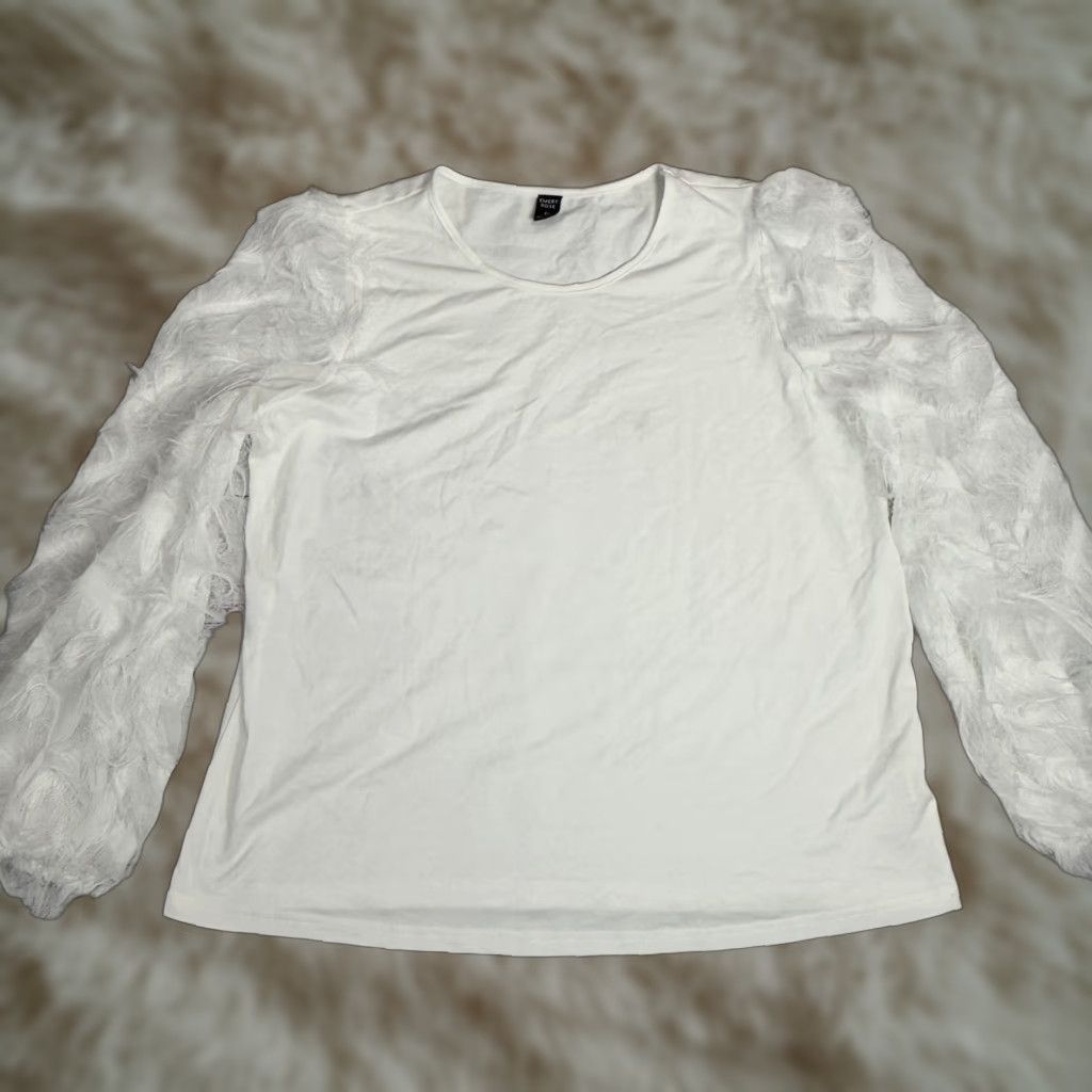 Vintage Emery Rose White Long Sleeve Sheer Pullover Sweater Top XL Women Stretchy Size XL Size XL / US 12-14 / IT 48-50 - 1 Thumbnail
