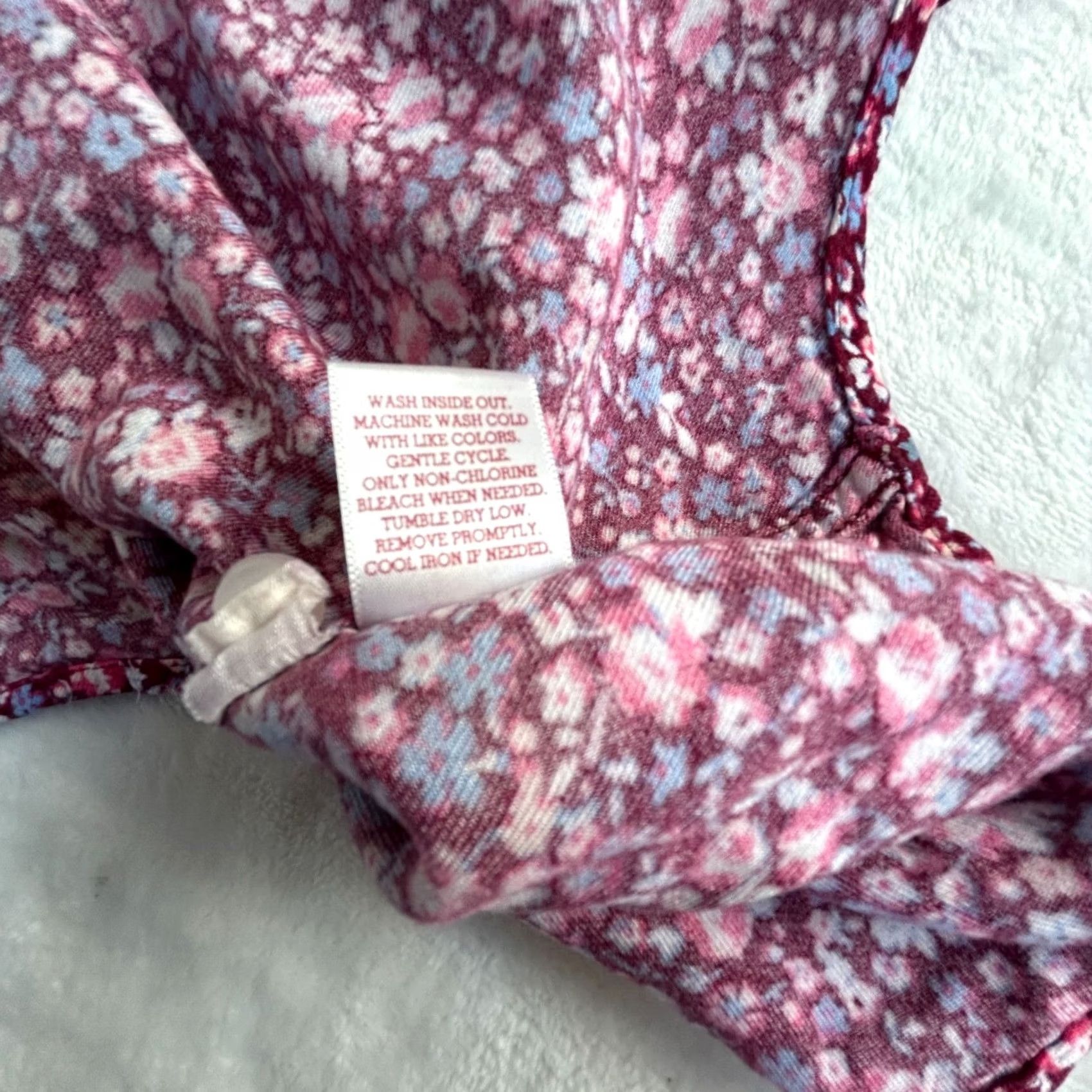 Vintage SO Womens Floral Button-Up Shirt XL Red Rayon Casual Size XL / US 12-14 / IT 48-50 - 5 Thumbnail