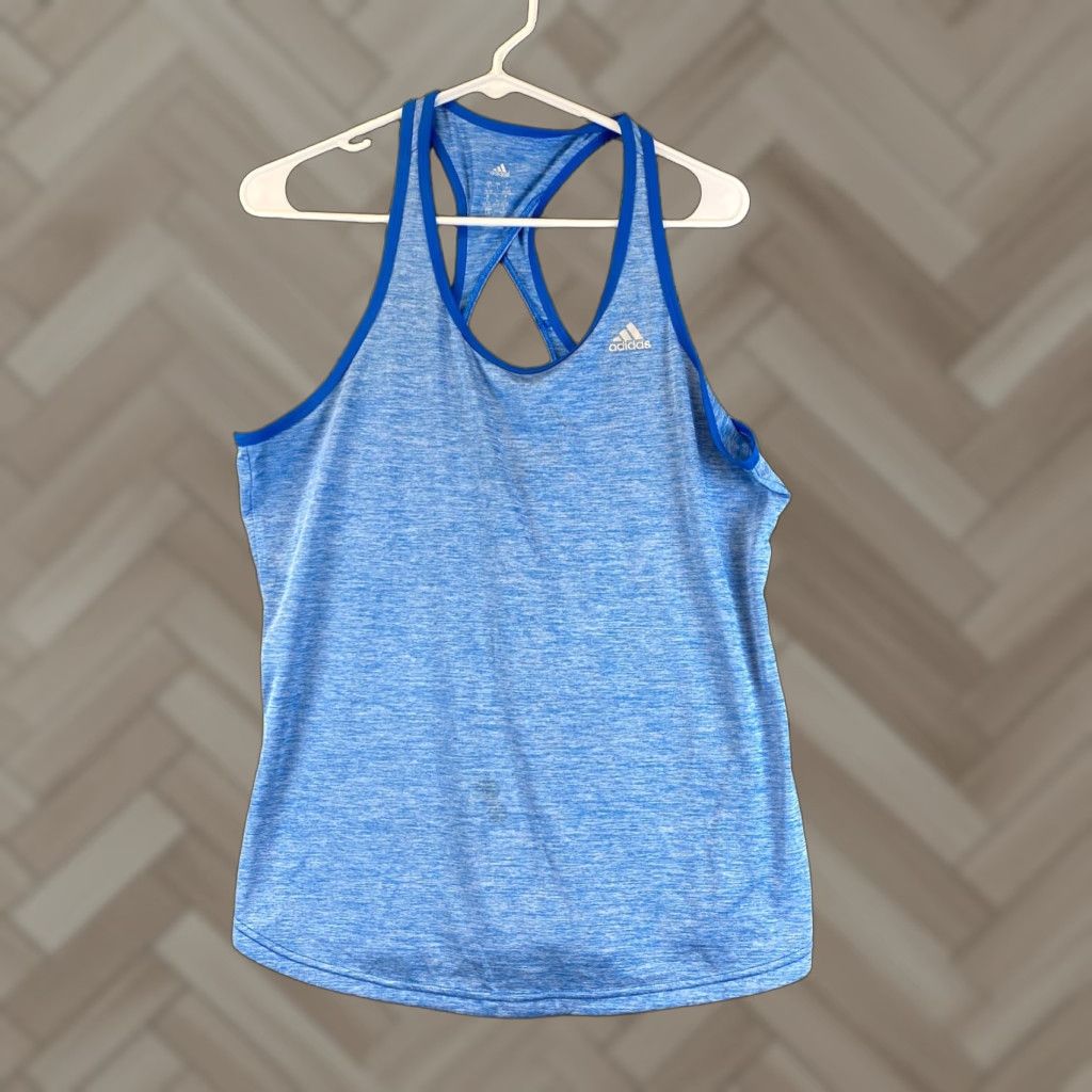 Adidas Adidas Women's L Tank Top Racer Back Dri-fit Blue 51-26 Size L / US 10 / IT 46 - 1 Thumbnail