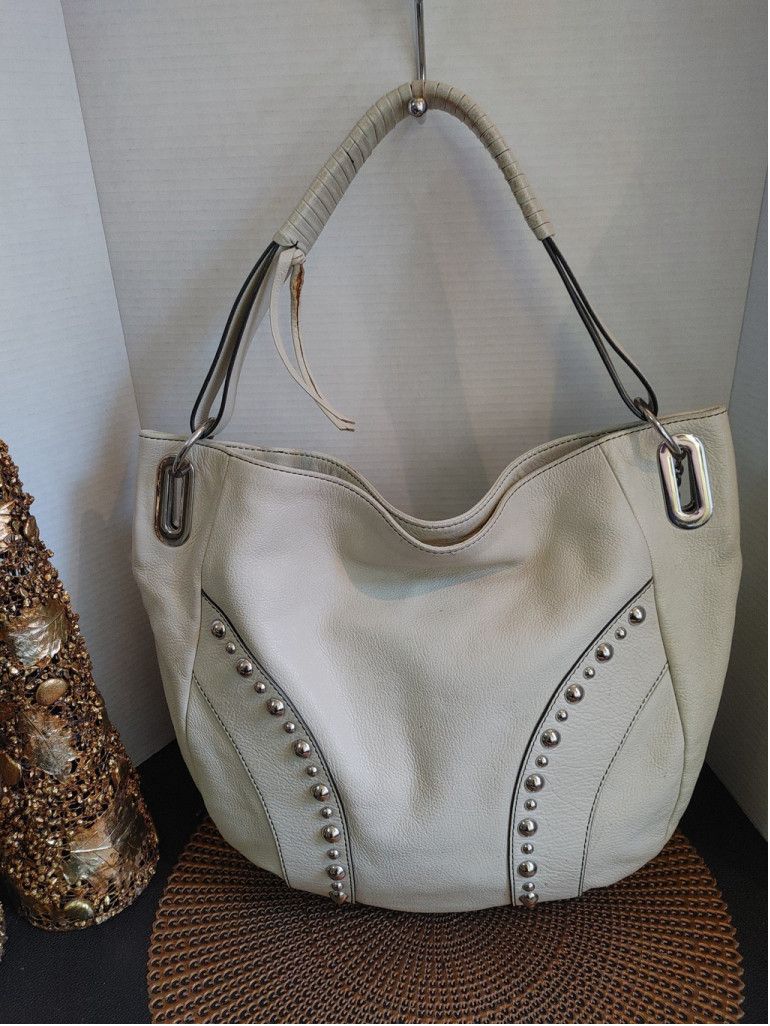 Max Mara MAXX NY Leather Studded Hobo Bag Size ONE SIZE - 6 Thumbnail