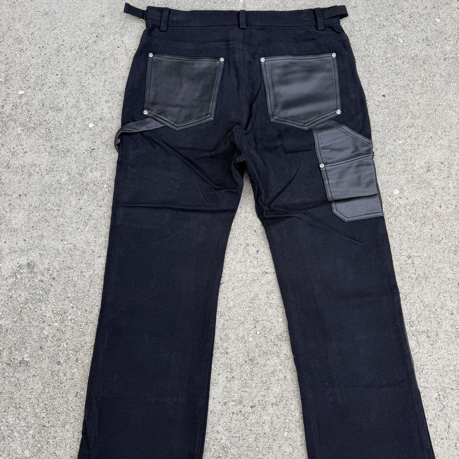 Acne Studios × K-Two Studios × Rick Owens NWT K-Two Studios Black Leather Carpenter Pants Large 34x32 Size US 34 / EU 50 - 5 Thumbnail
