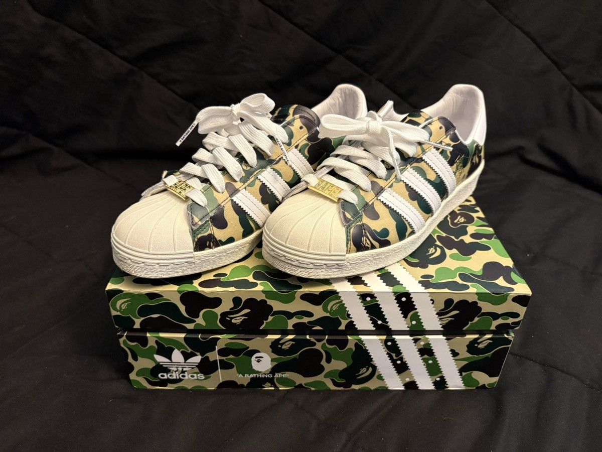 Adidas Adidas X Bape Superstar80s Camo Size US 7 / EU 40 - 2 Thumbnail