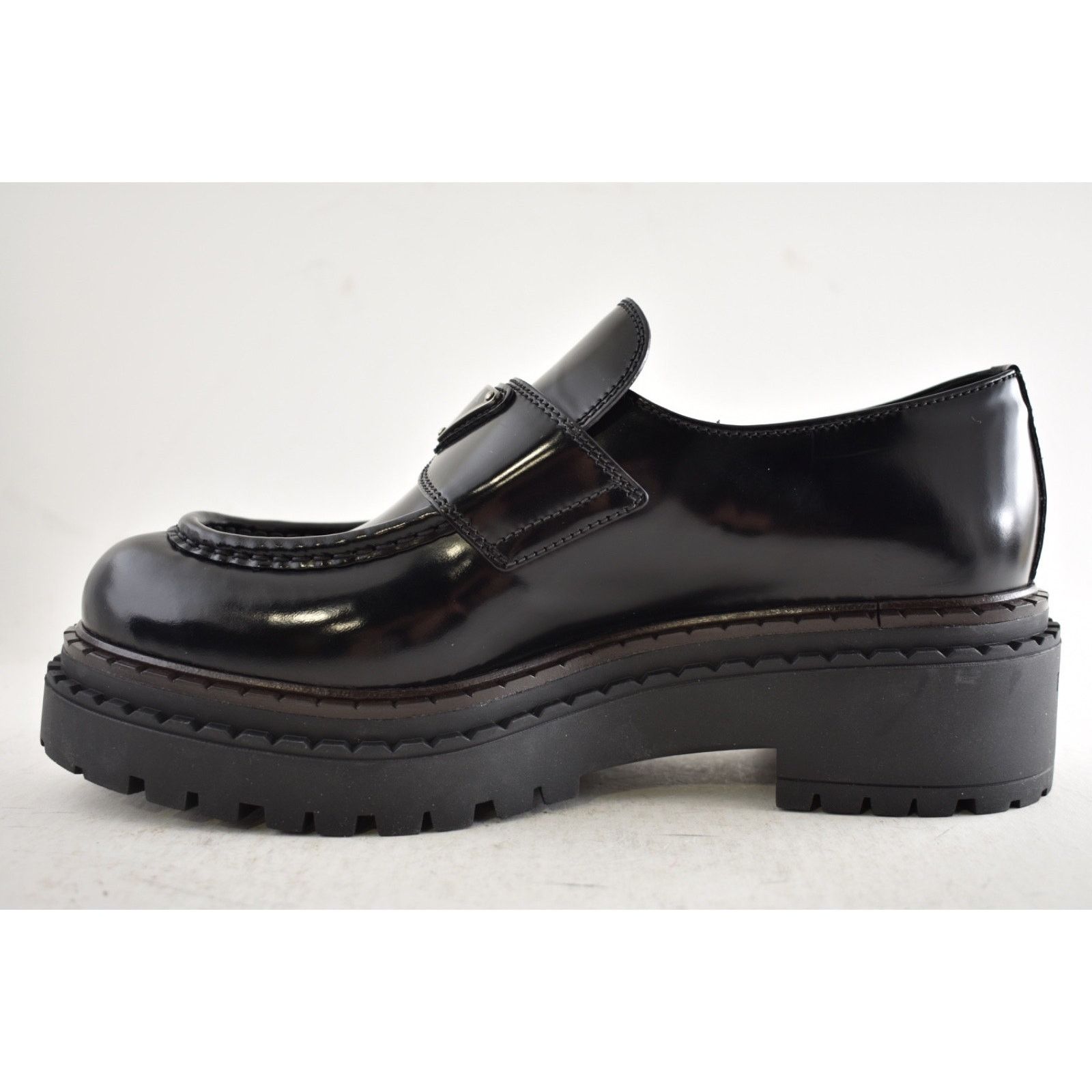 Prada Prada Black Leather Platform Loafer Creeper Flat 38.5 Size US 8.5 / EU 41-42 - 10 Thumbnail