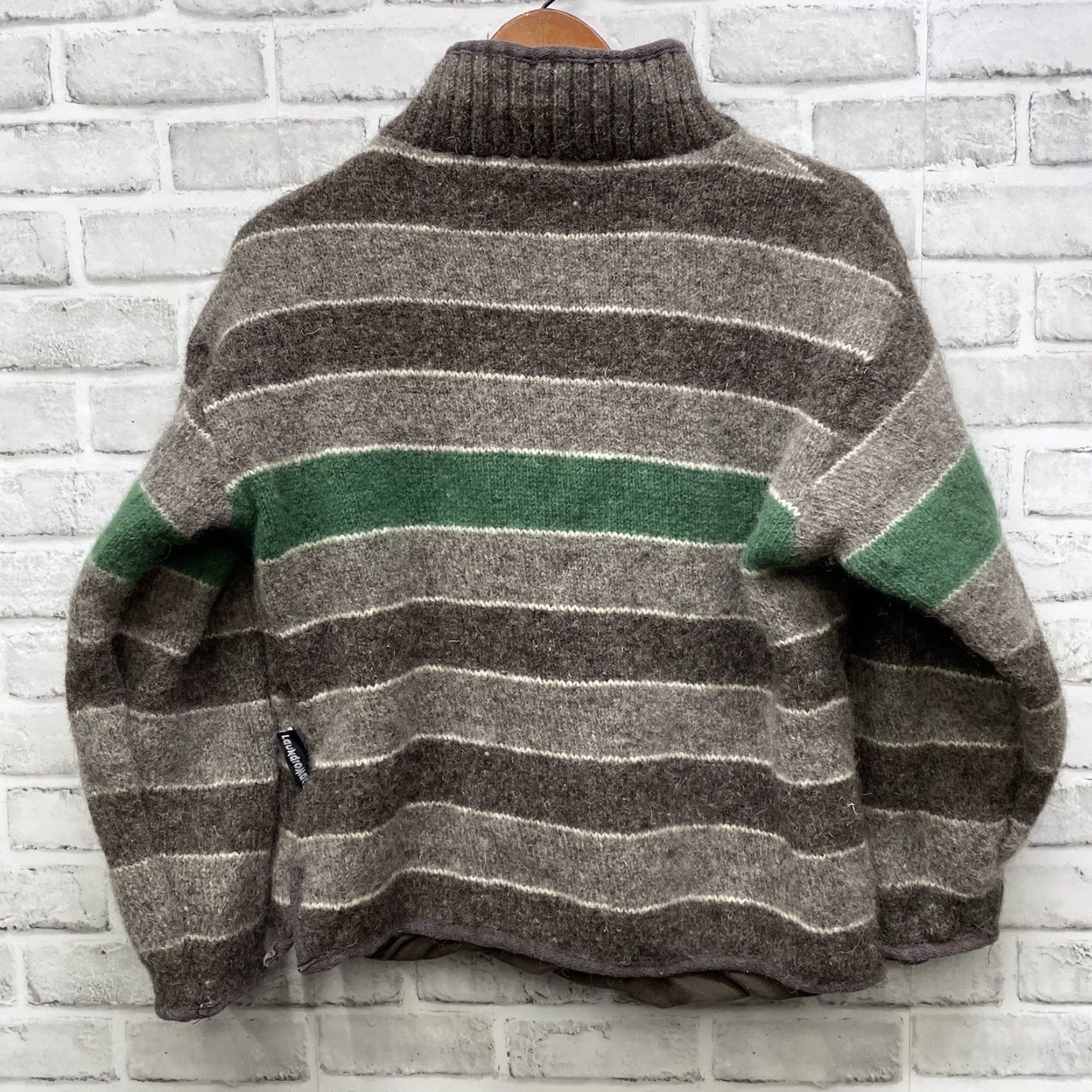 Vintage Laundromat Mens Size S Brown Striped Heavy Wool Jacket Half Zip-Up Overcoat Nepal Size US S / EU 44-46 / 1 - 5 Thumbnail