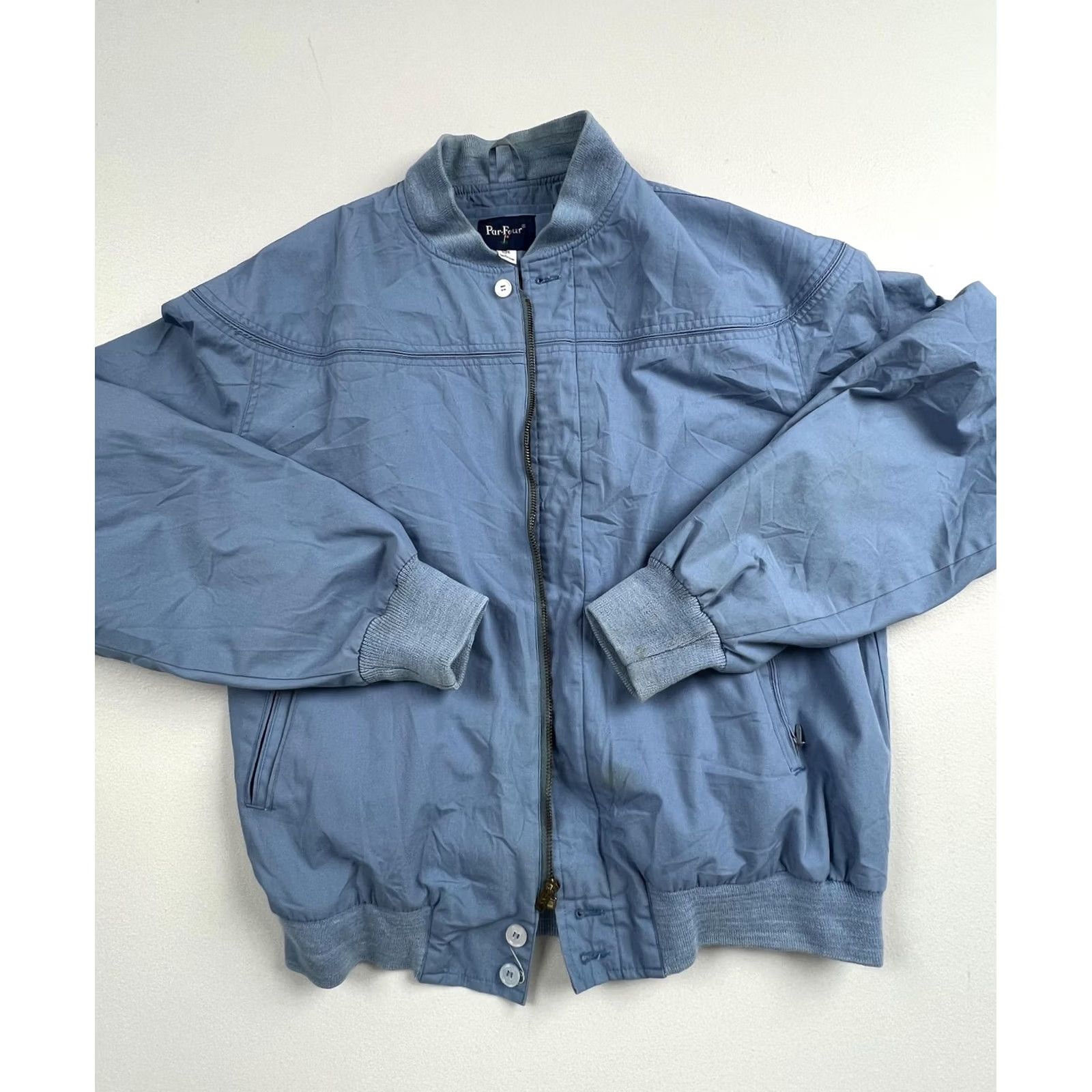 Vintage VINTAGE Par-Four Jacket Mens Large Blue Bomber Full Zip Golf Lined Casual 90s Size US L / EU 52-54 / 3 - 2 Thumbnail