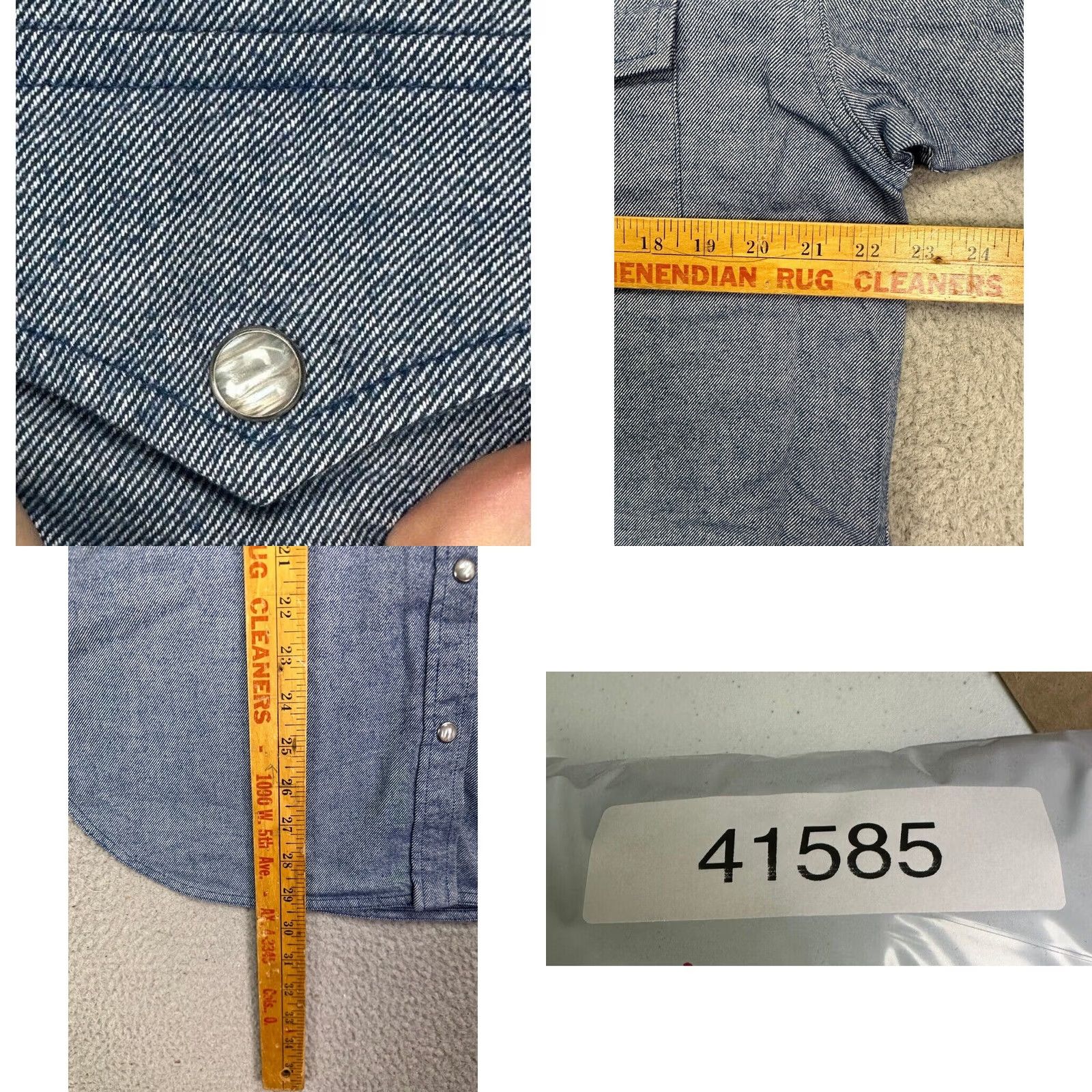 Vintage J Crew Shirt Women 8 Blue Pinstripe Relaxed Fit Pearl Snap Western Cowgirl NEW Size M / US 6-8 / IT 42-44 - 8 Thumbnail