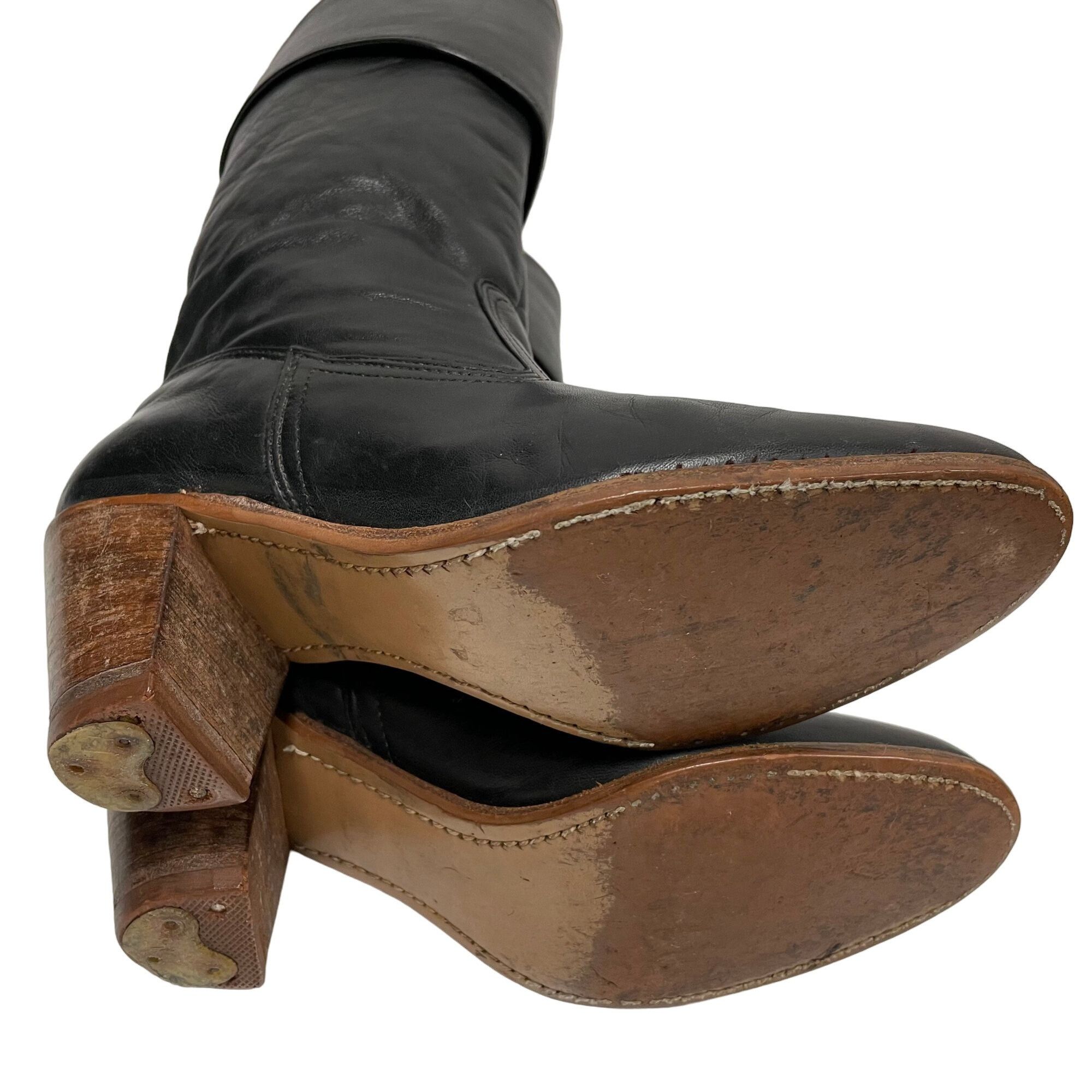 Other Vtg Dexter BLACK Leather BoHo Hippie CAMPUS Urban Boots Size US 7 / IT 37 - 3 Thumbnail