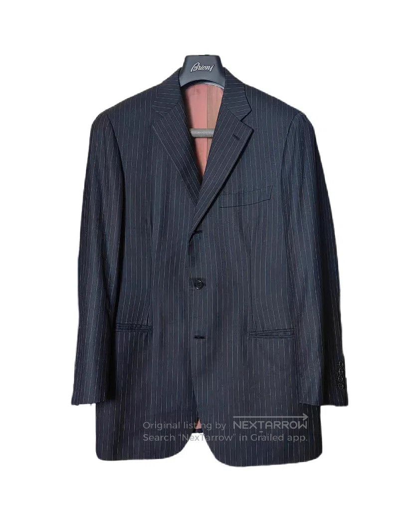 Brioni Brioni Black Striped Fully Customized Three-piece Suit Size US M / EU 48-50 / 2 - 2 Thumbnail