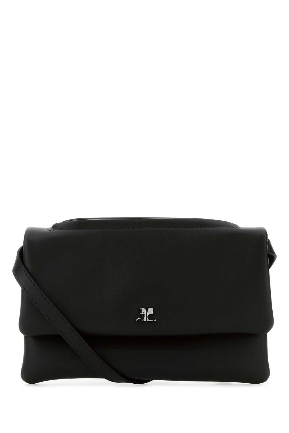 Courreges Black Leather Shoulder Bag Size ONE SIZE - 1 Thumbnail