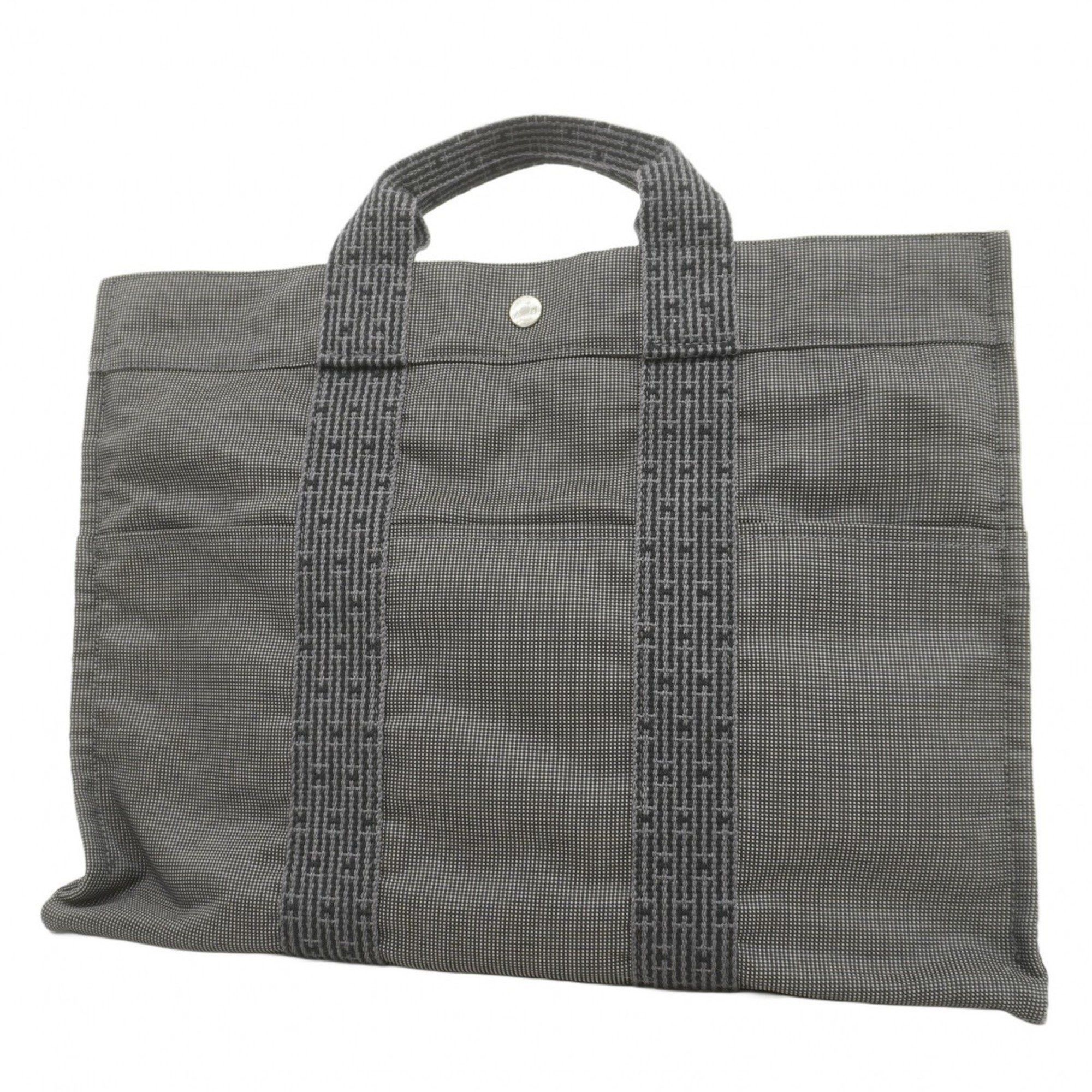 Hermes Tote Bag Air Line Mm Canvas Grey Men's Women's