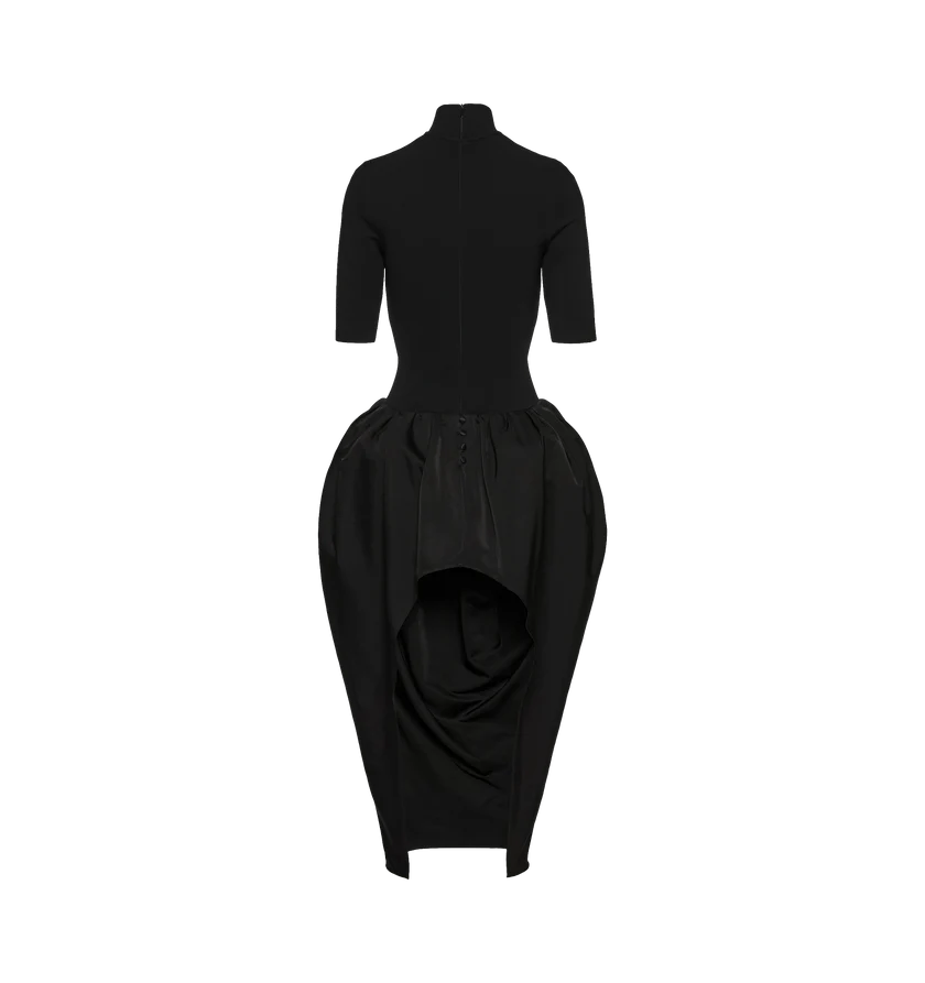 Magda Butrym o1h1sh11225 Puff Skirt Midi Dress in Black Size XS / US 0-2 / IT 36-38 - 2 Thumbnail