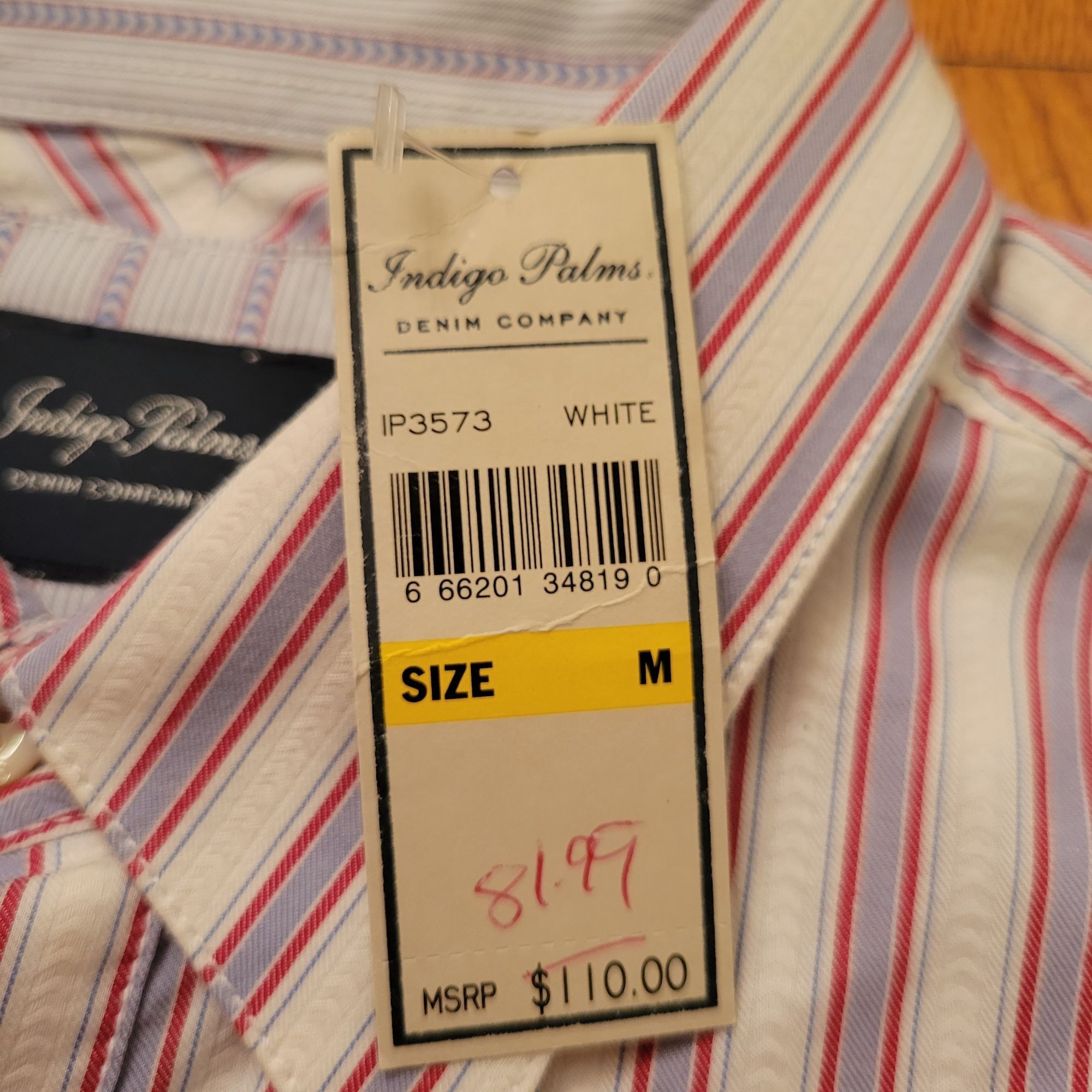 Indigo Palms Indigo Palms M Striped Button Down Shirt Cotton Long Sleeve Size US M / EU 48-50 / 2 - 5 Thumbnail